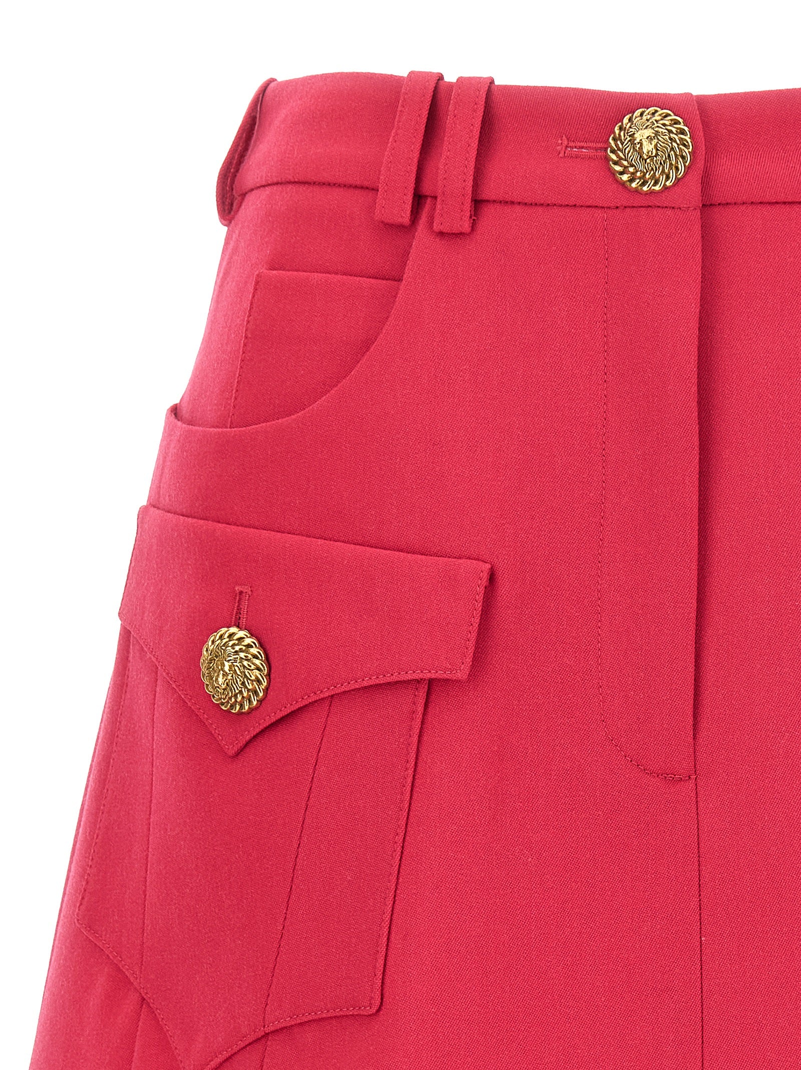 Balmain Logo Button Mini Skirt