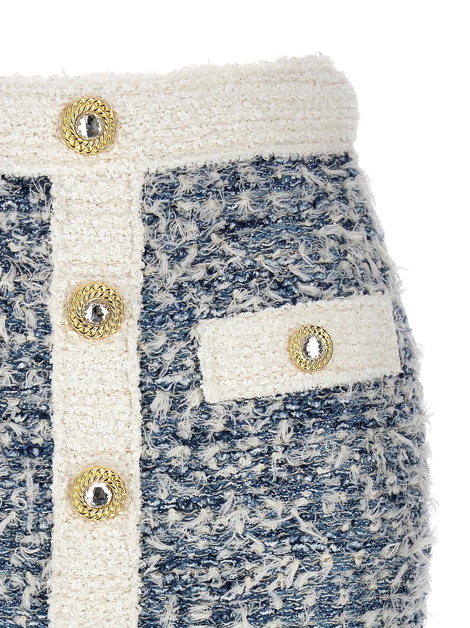 Balmain Fringed Tweed Skirt