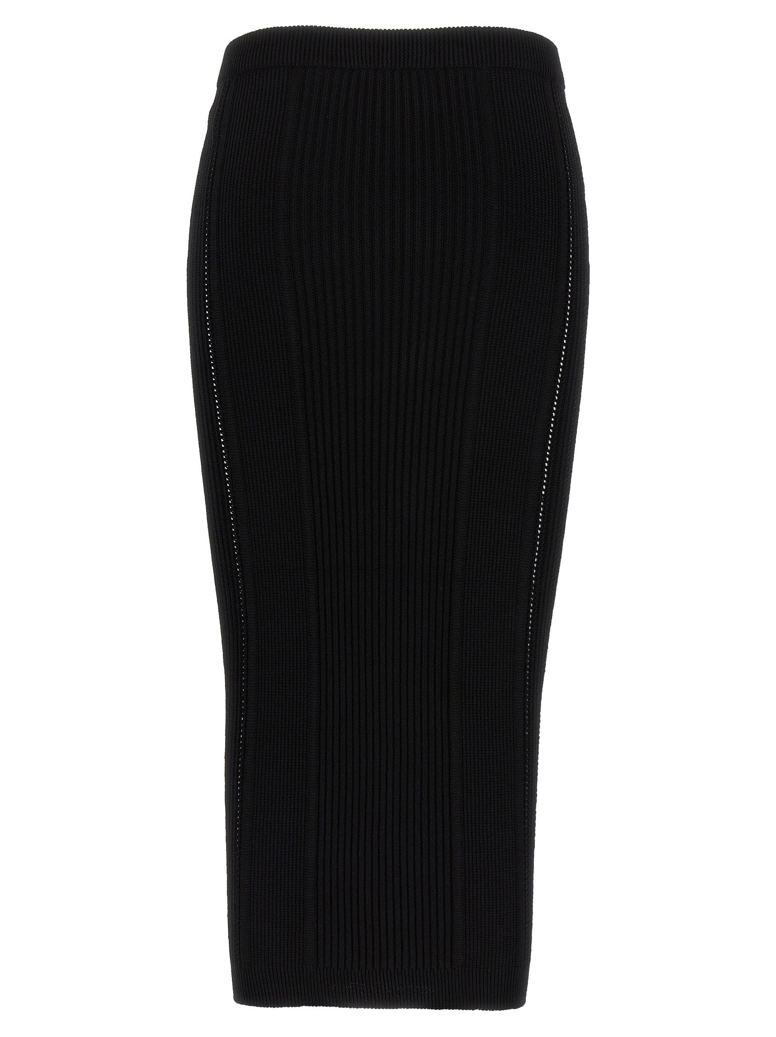 Balmain Logo Button Midi Skirt