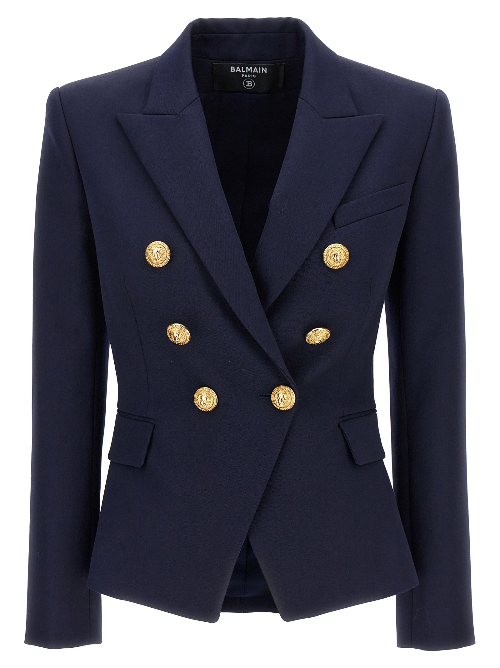 Balmain Logo Button Double-Breasted Blazer