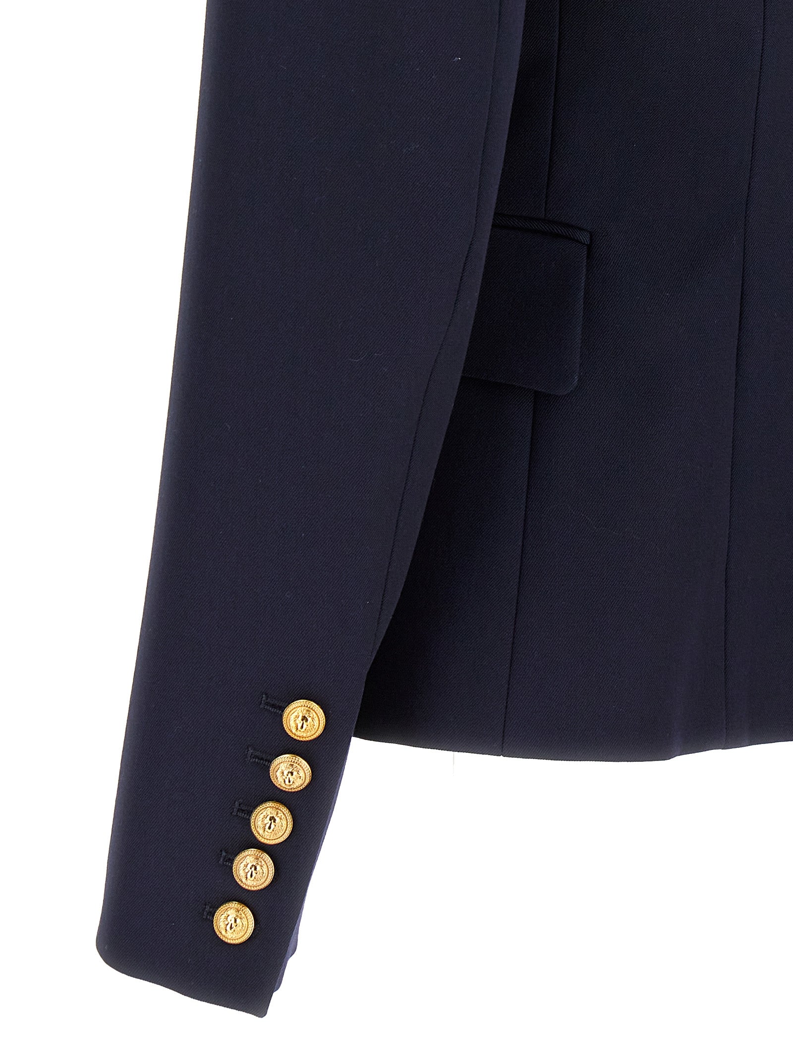 Balmain Logo Button Double-Breasted Blazer