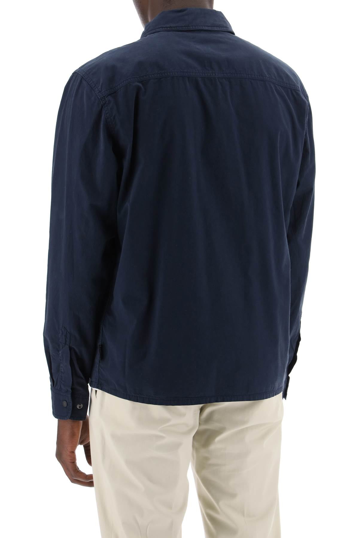 Woolrich Cotton Overshirt For Blue