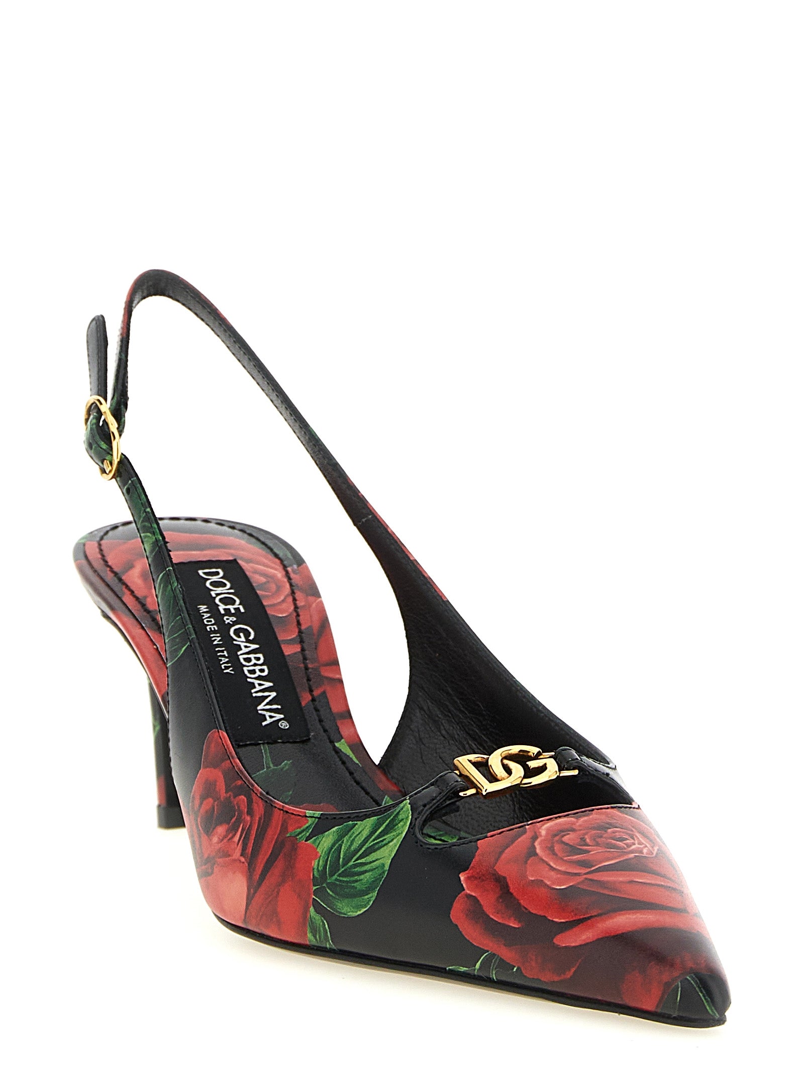 Dolce & Gabbana Rose Print Slingbacks