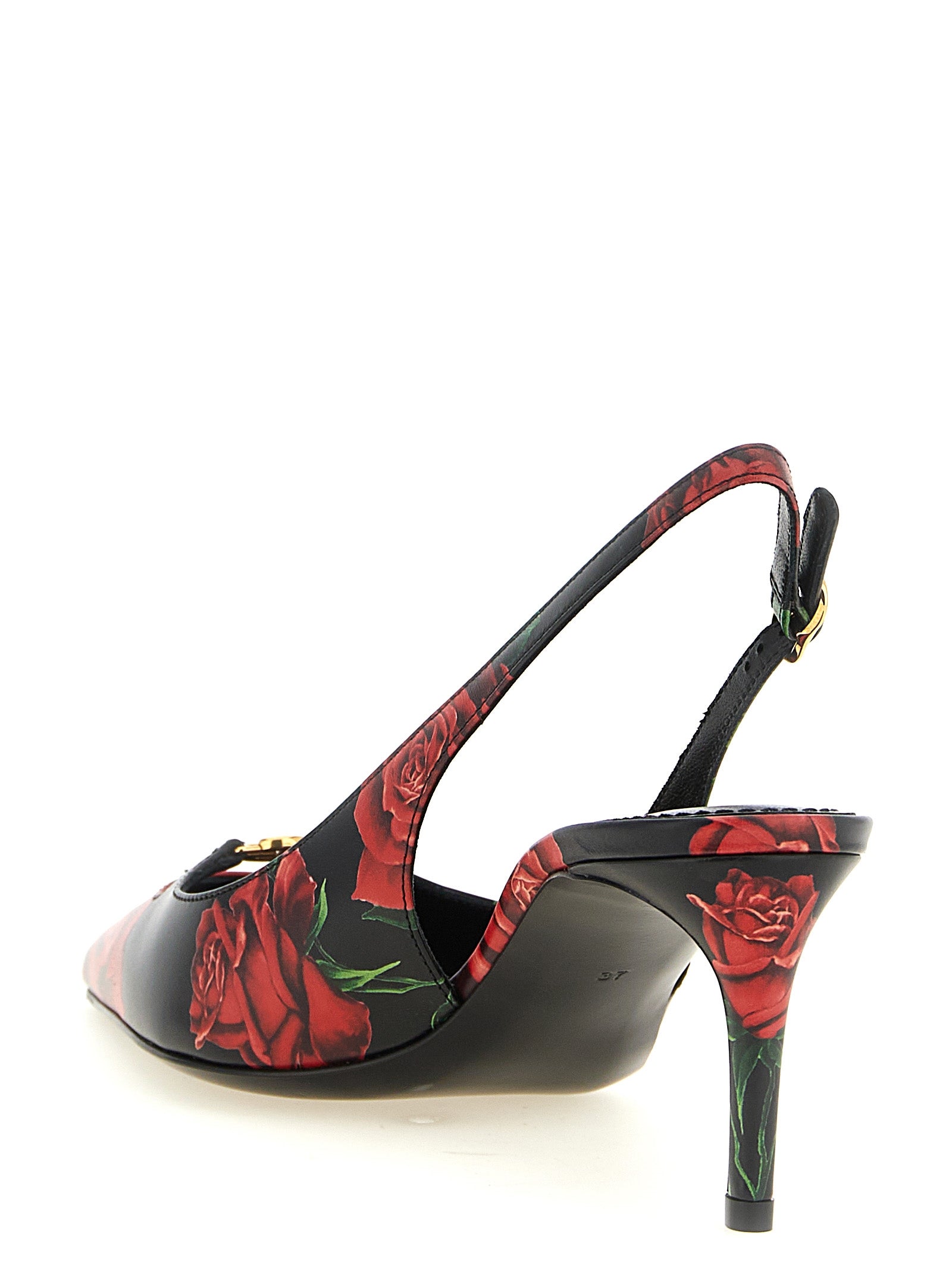 Dolce & Gabbana Rose Print Slingbacks