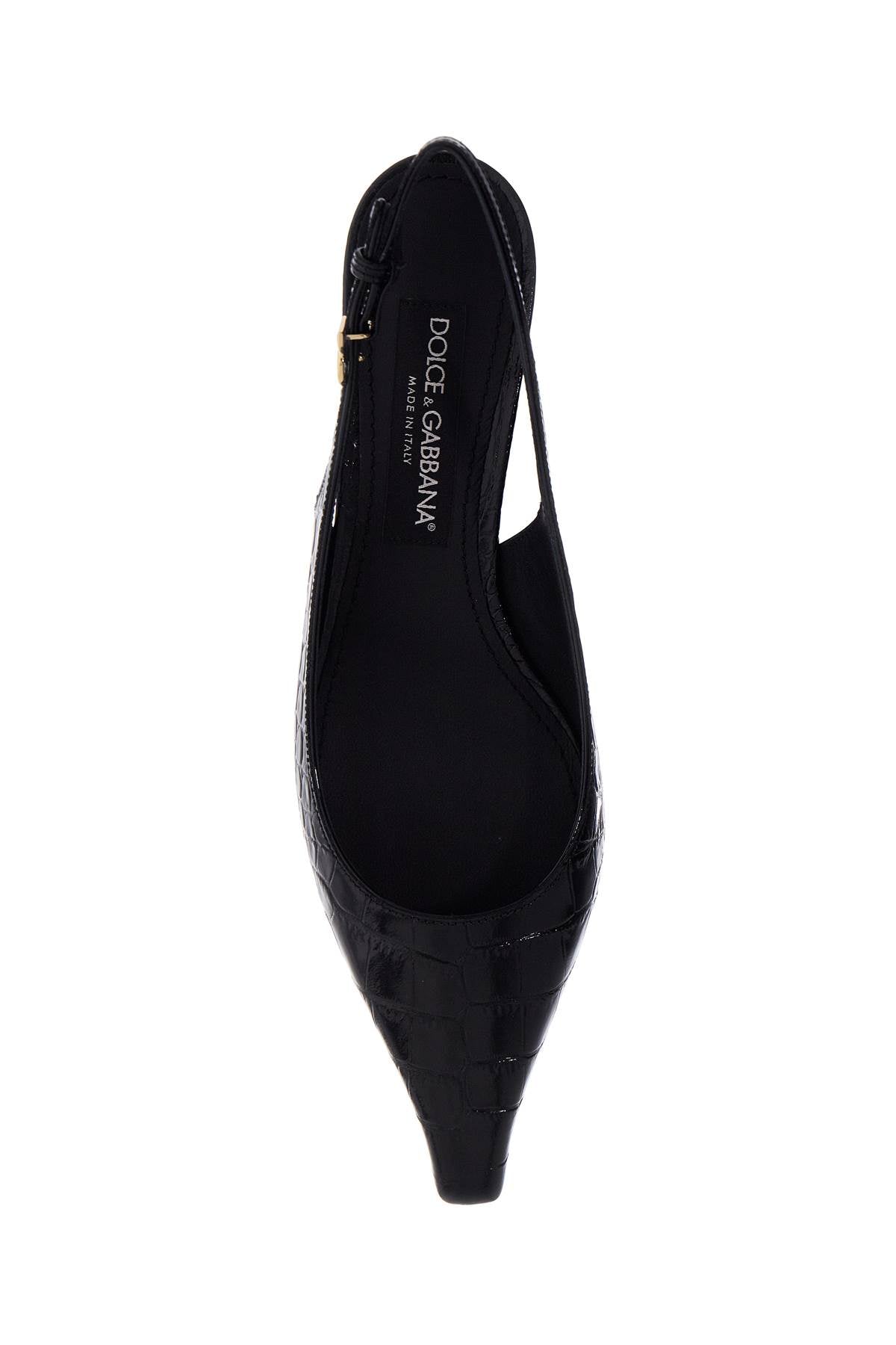 Dolce & Gabbana Cocco Print Leather Slingback Dã©Col