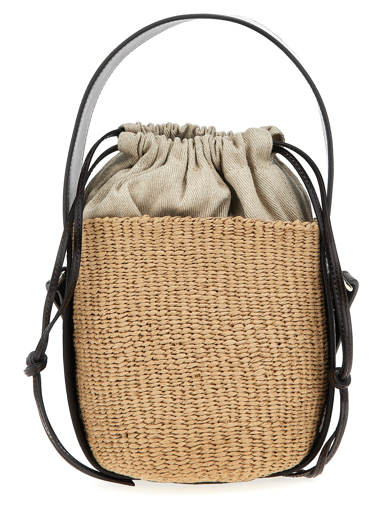 Chloé Small 'Woody' Crossbody Bag In Woven Raffia And Pe