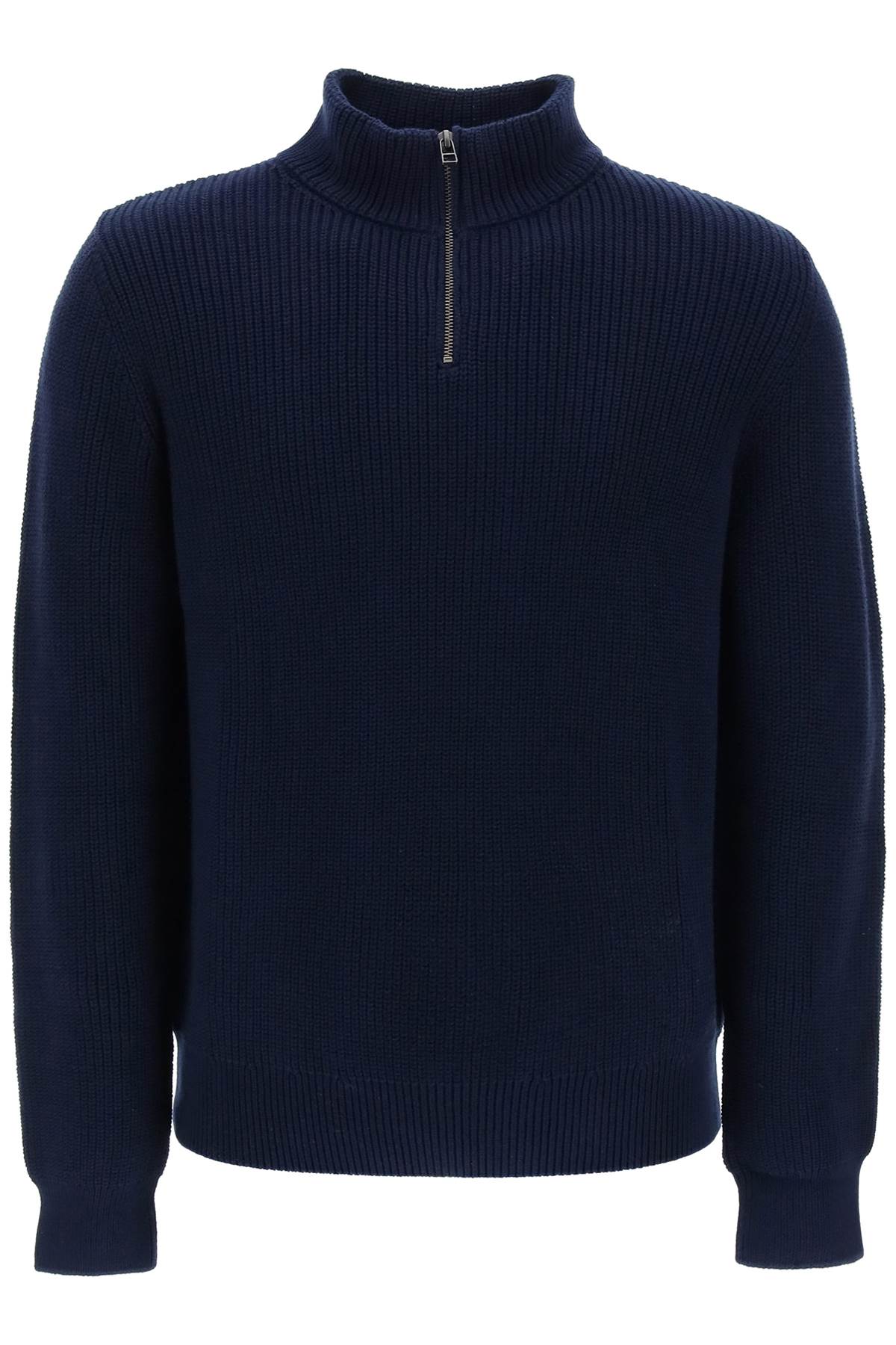 A.P.C. Sweater With Partial Zipper Placket