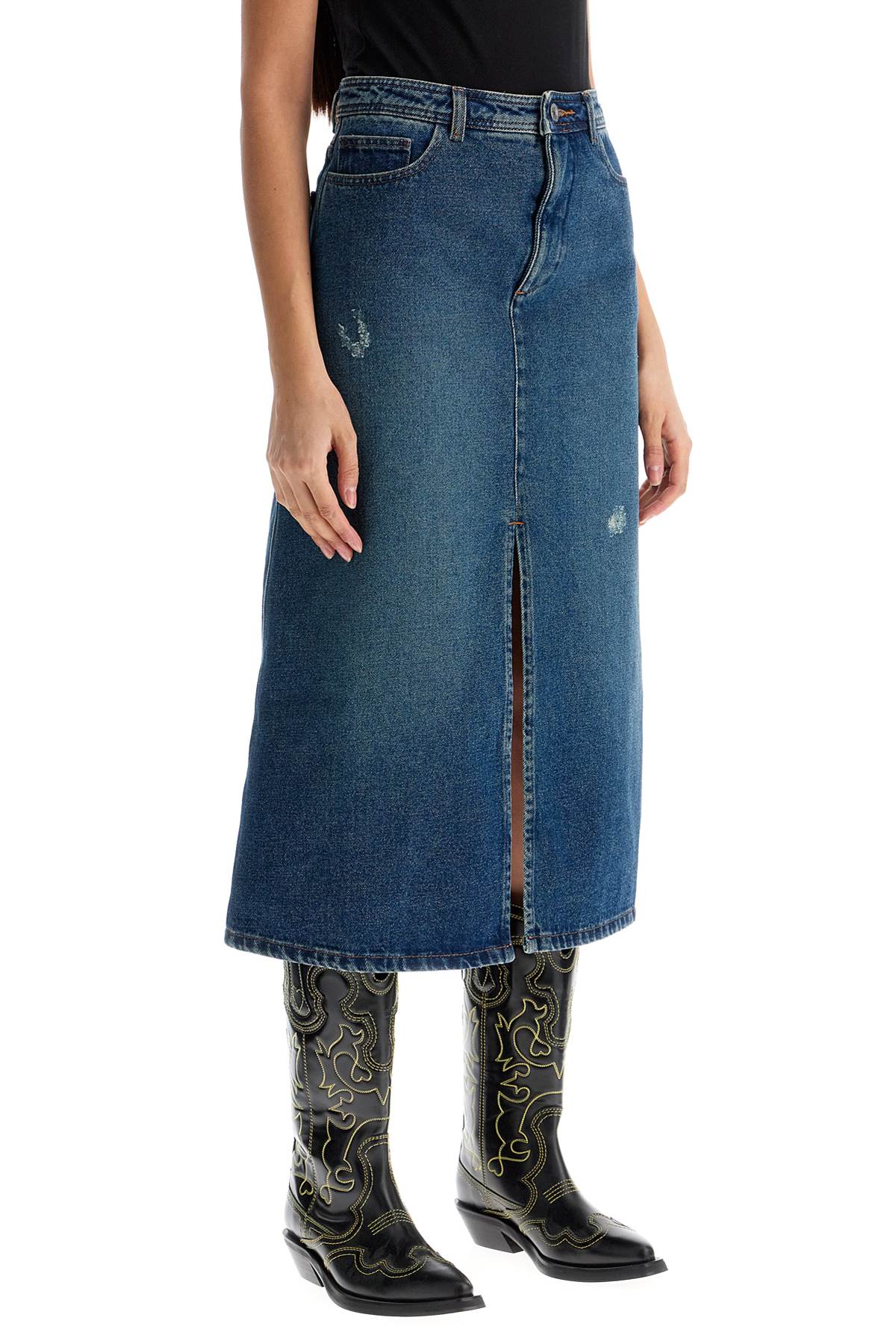 A.P.C. 'Georgia Denim Midi Skirt In