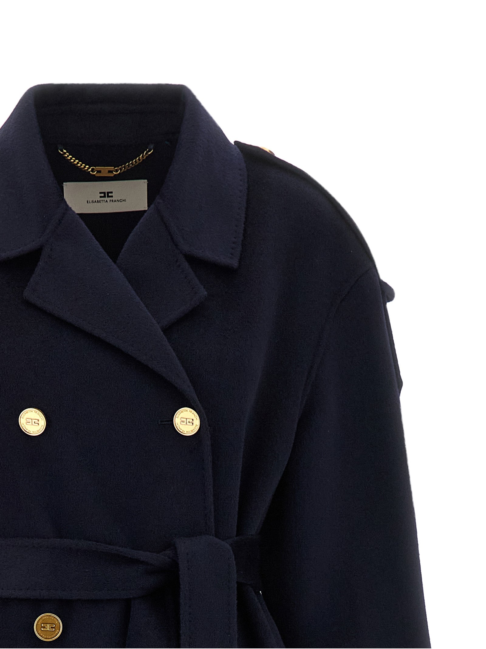Elisabetta Franchi Double-Breasted Belted Coat