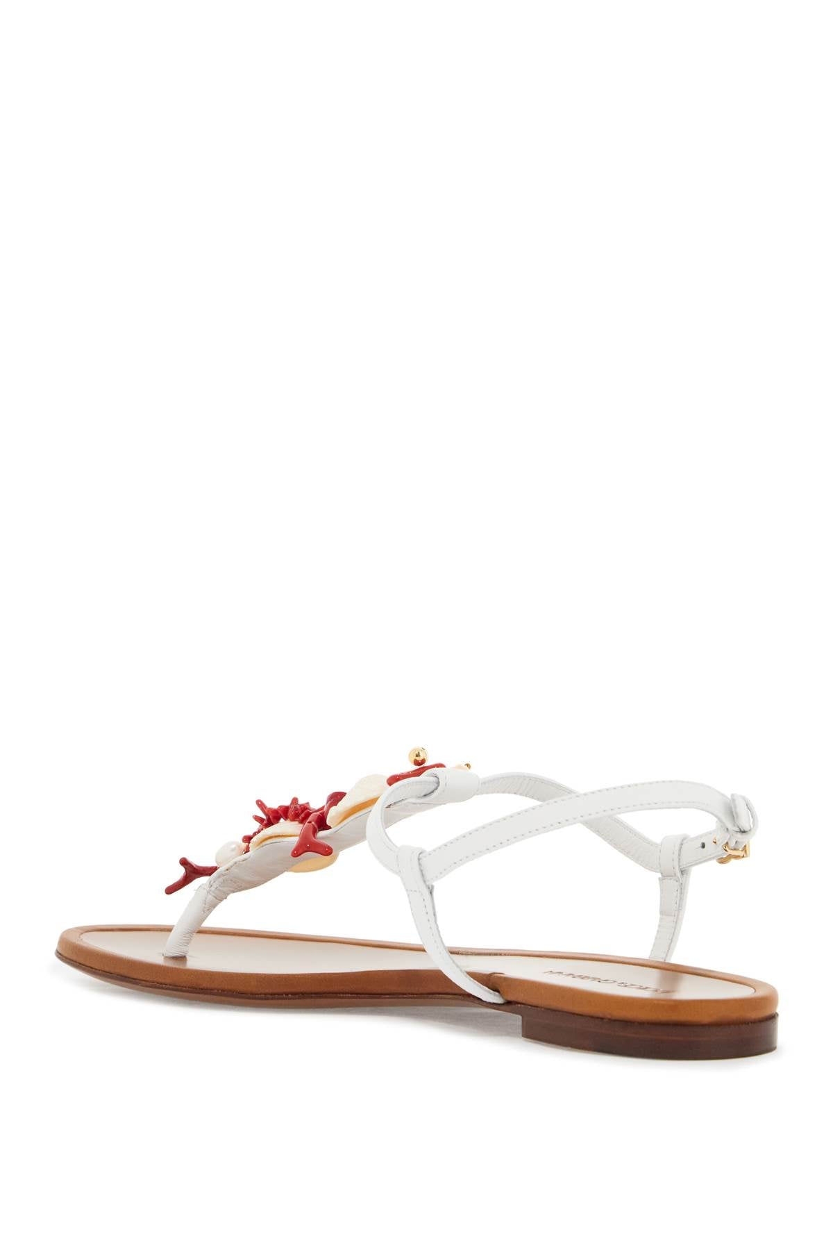 Dolce & Gabbana Nappa Flip-Flops With Coral