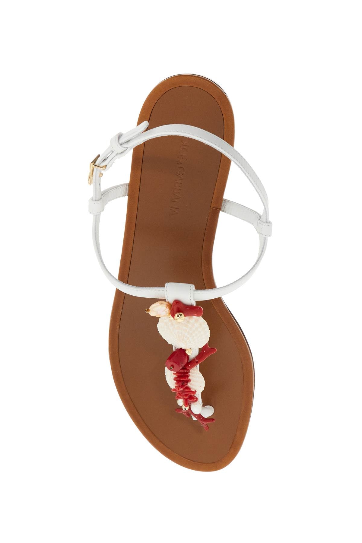 Dolce & Gabbana Nappa Flip-Flops With Coral