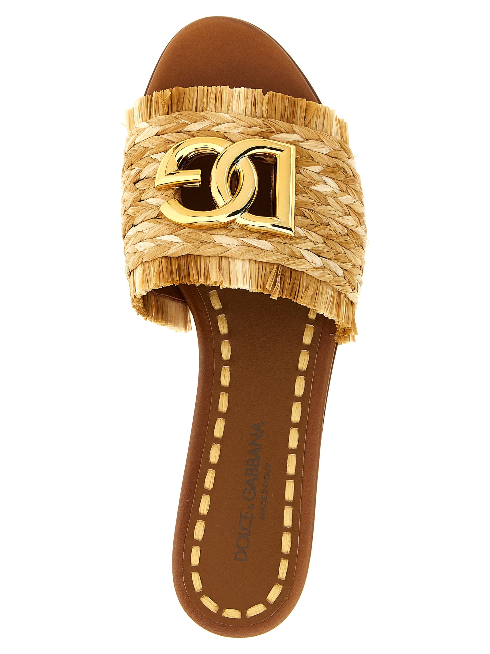 Dolce & Gabbana Raffia Braid Slides
