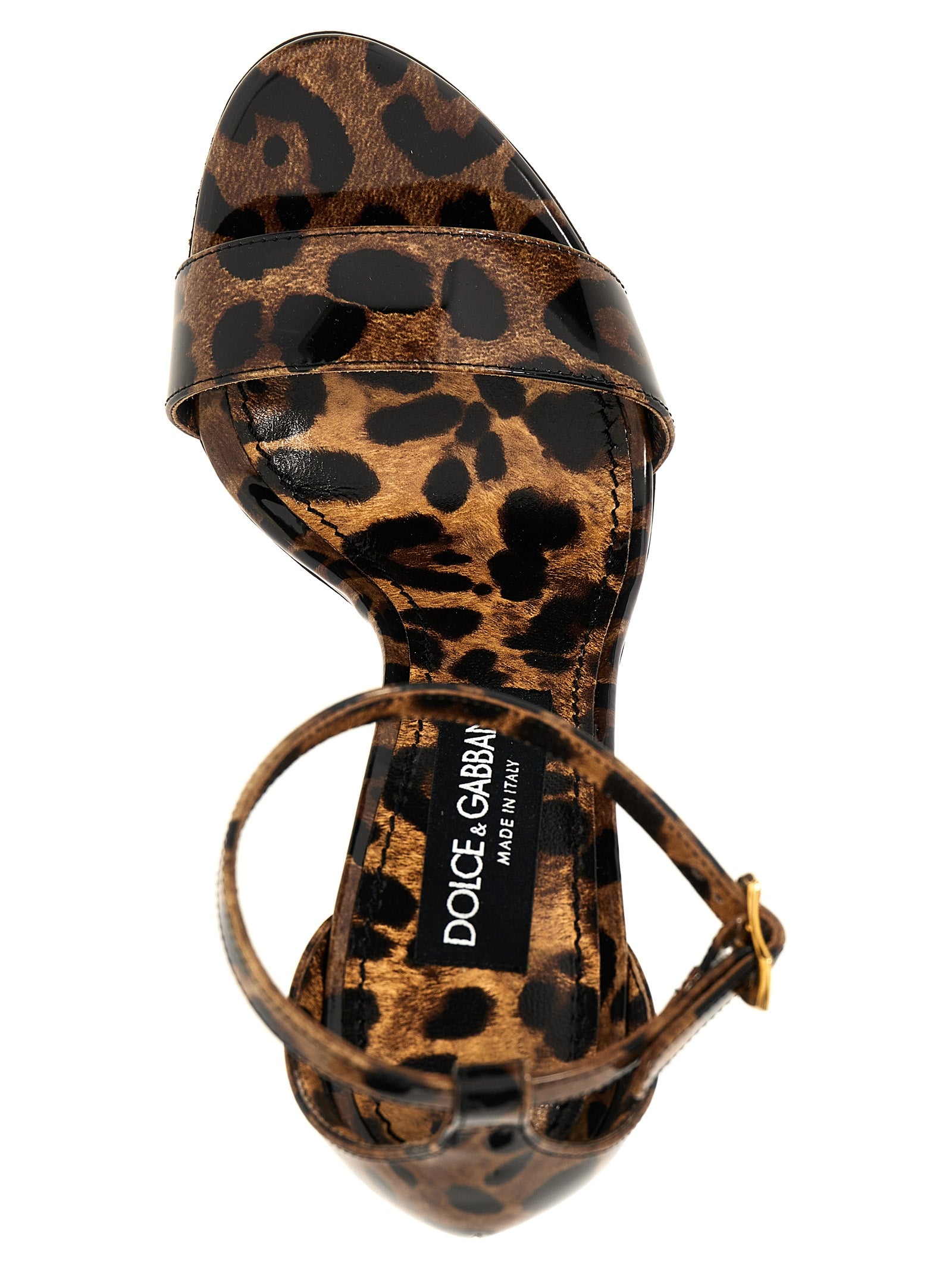 Dolce & Gabbana Animal-Print Sandals With Logo Heel