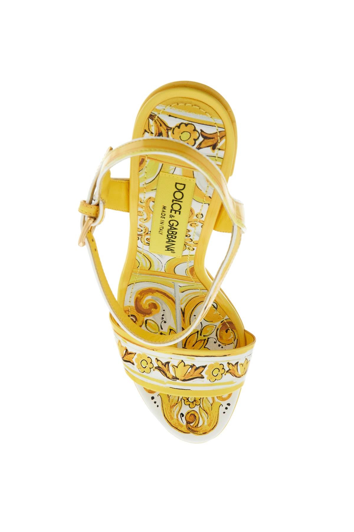 Dolce & Gabbana Shiny Leather Platform Sandals With Mai