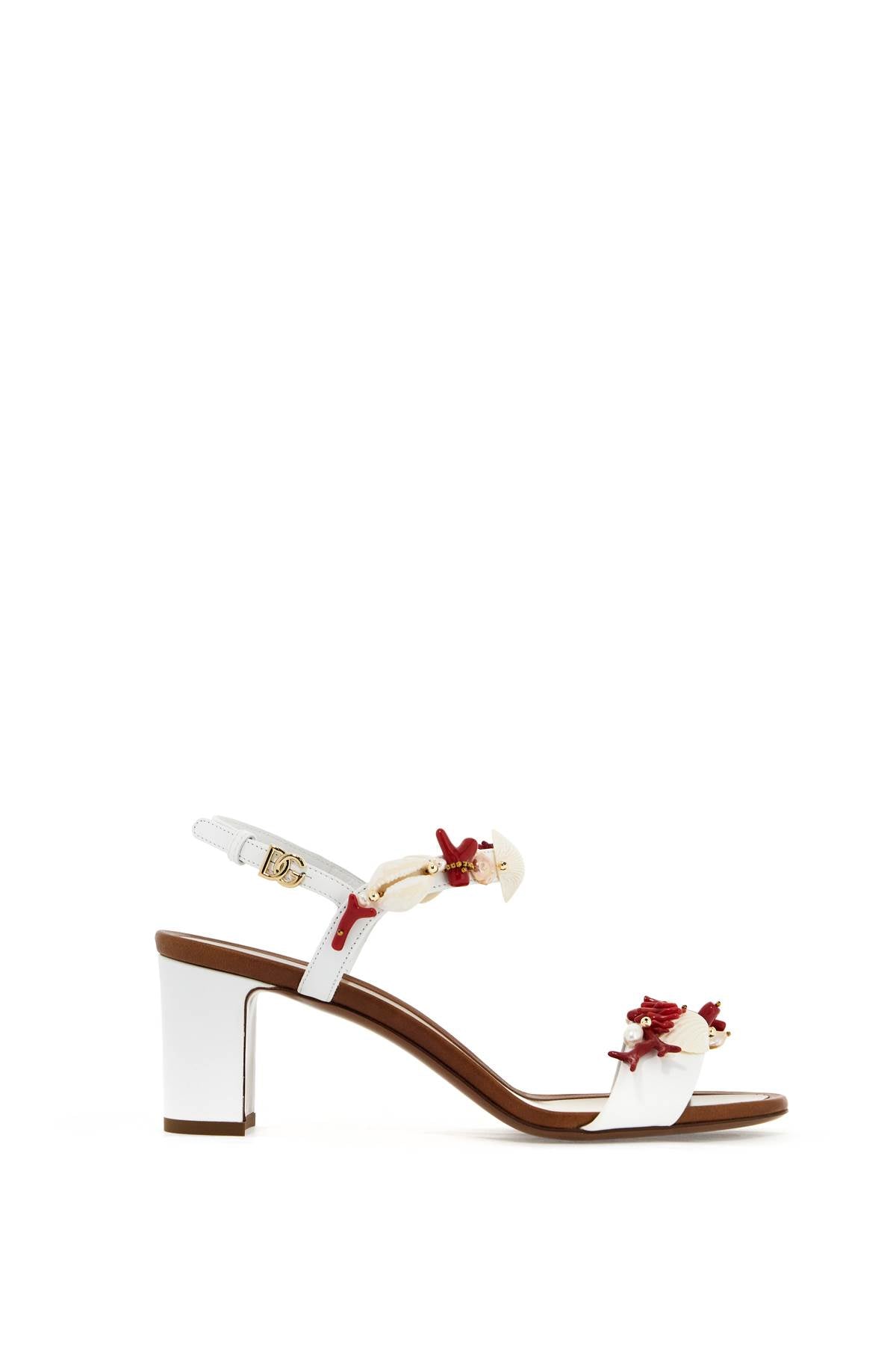 Dolce & Gabbana Nappa Sandals With Coral Embellishments