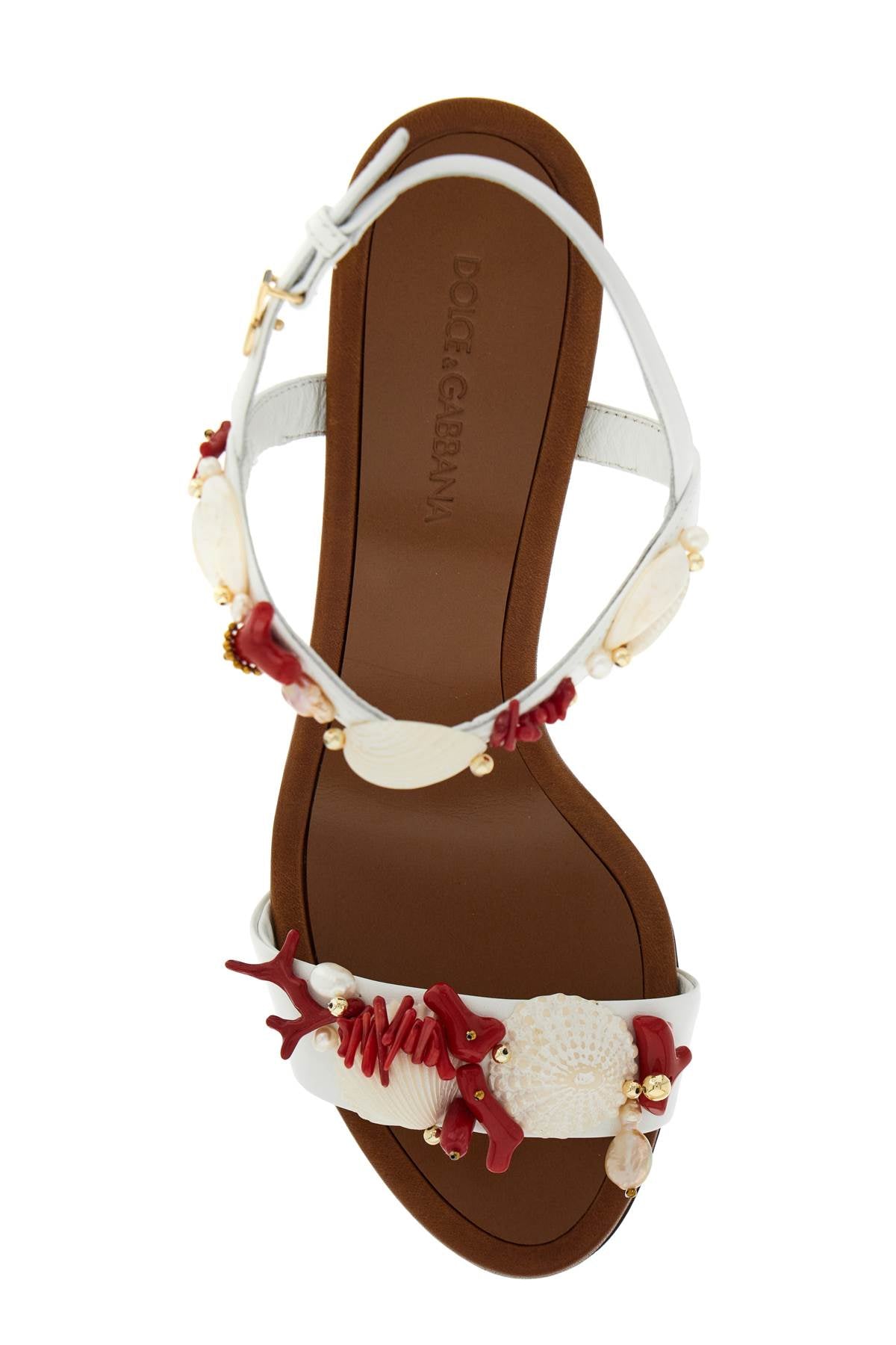 Dolce & Gabbana Nappa Sandals With Coral Embellishments