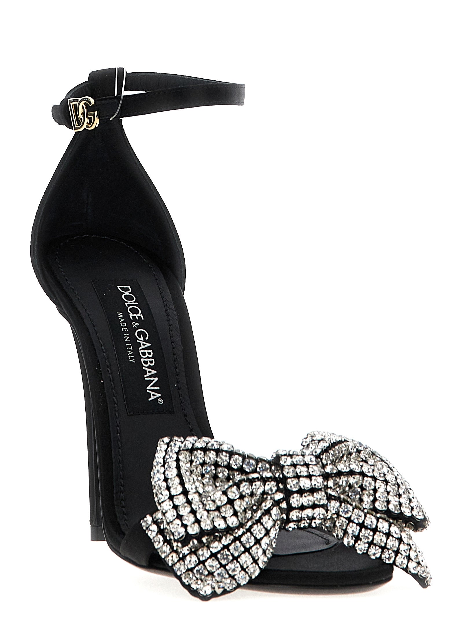 Dolce & Gabbana Satin Jewel Bow Sandals