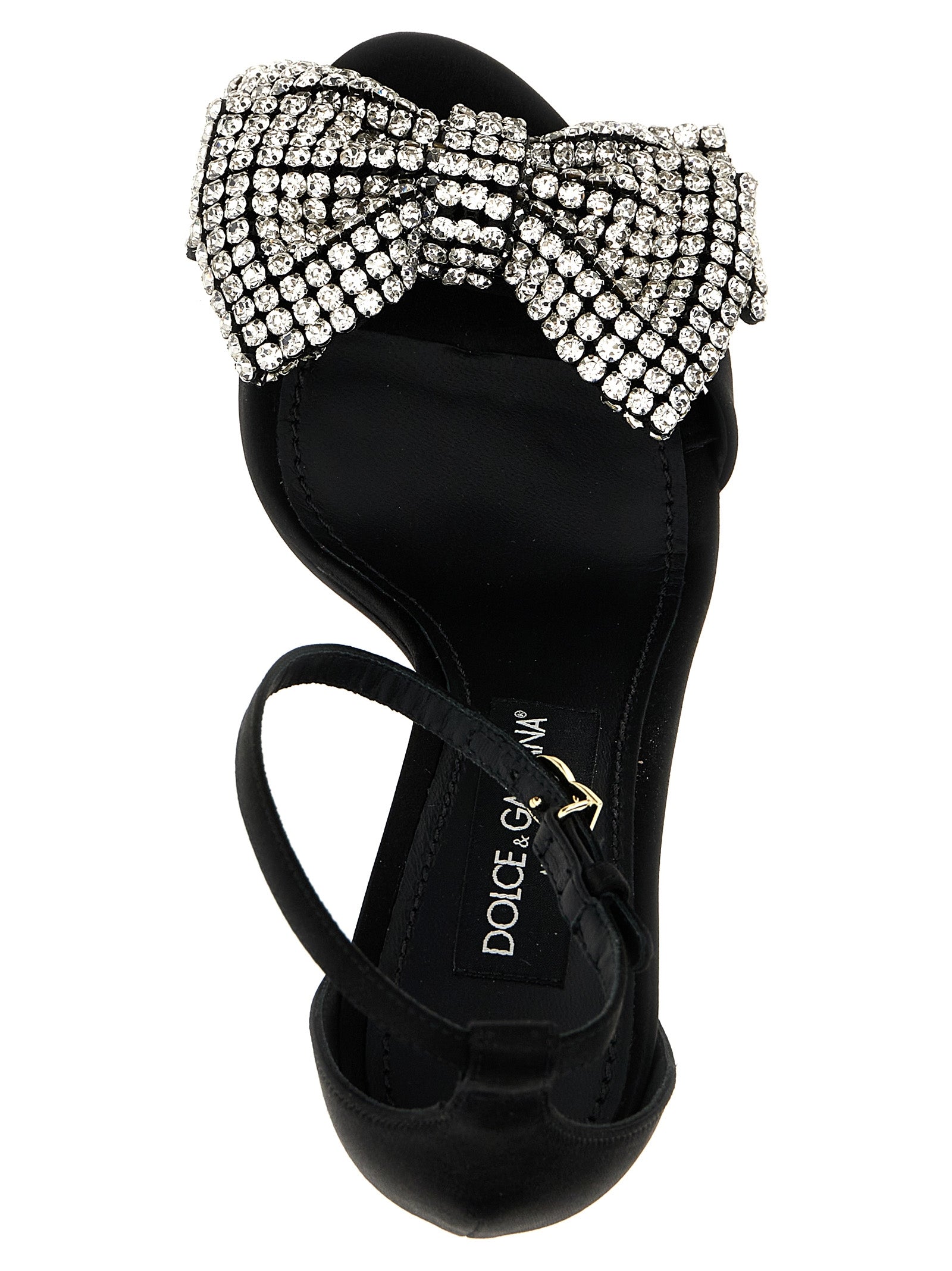 Dolce & Gabbana Satin Jewel Bow Sandals