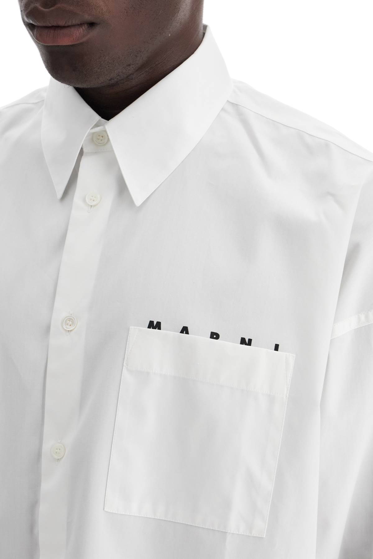 Marni Boxy Shirt With Pocket Detail