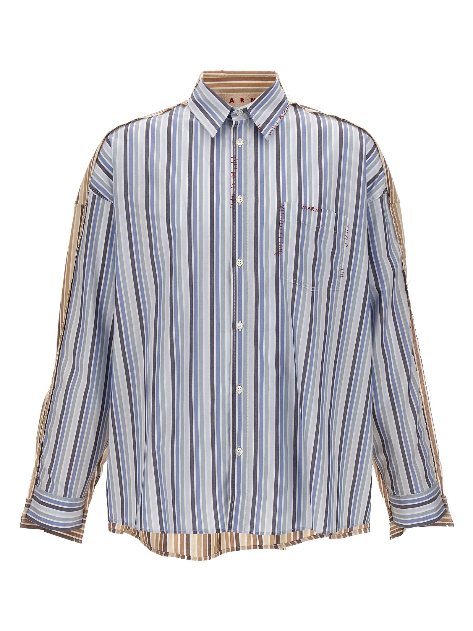 Marni Unfinished Striped Shirt