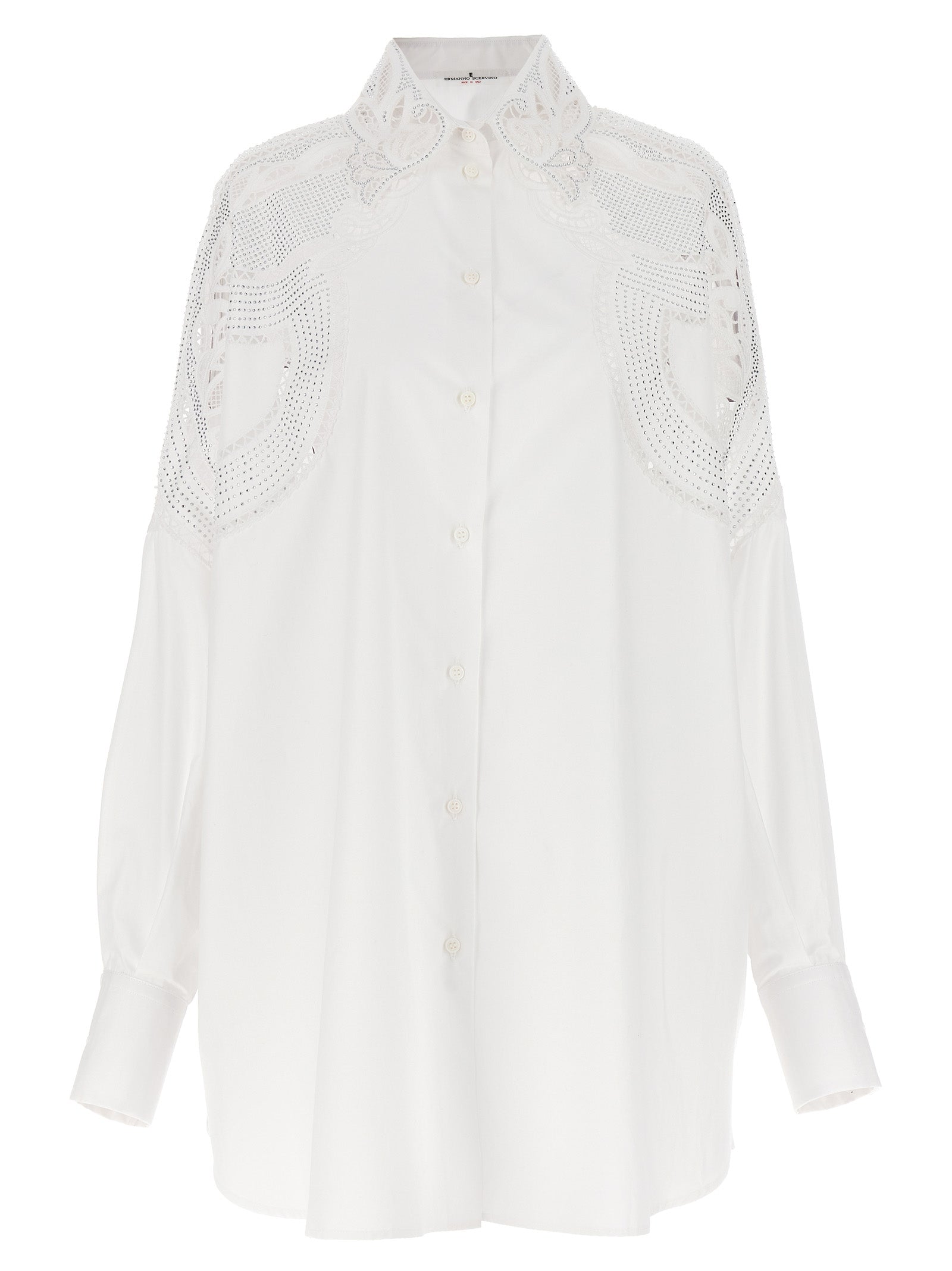 Ermanno Scervino Rhinestone Embroidery Shirt