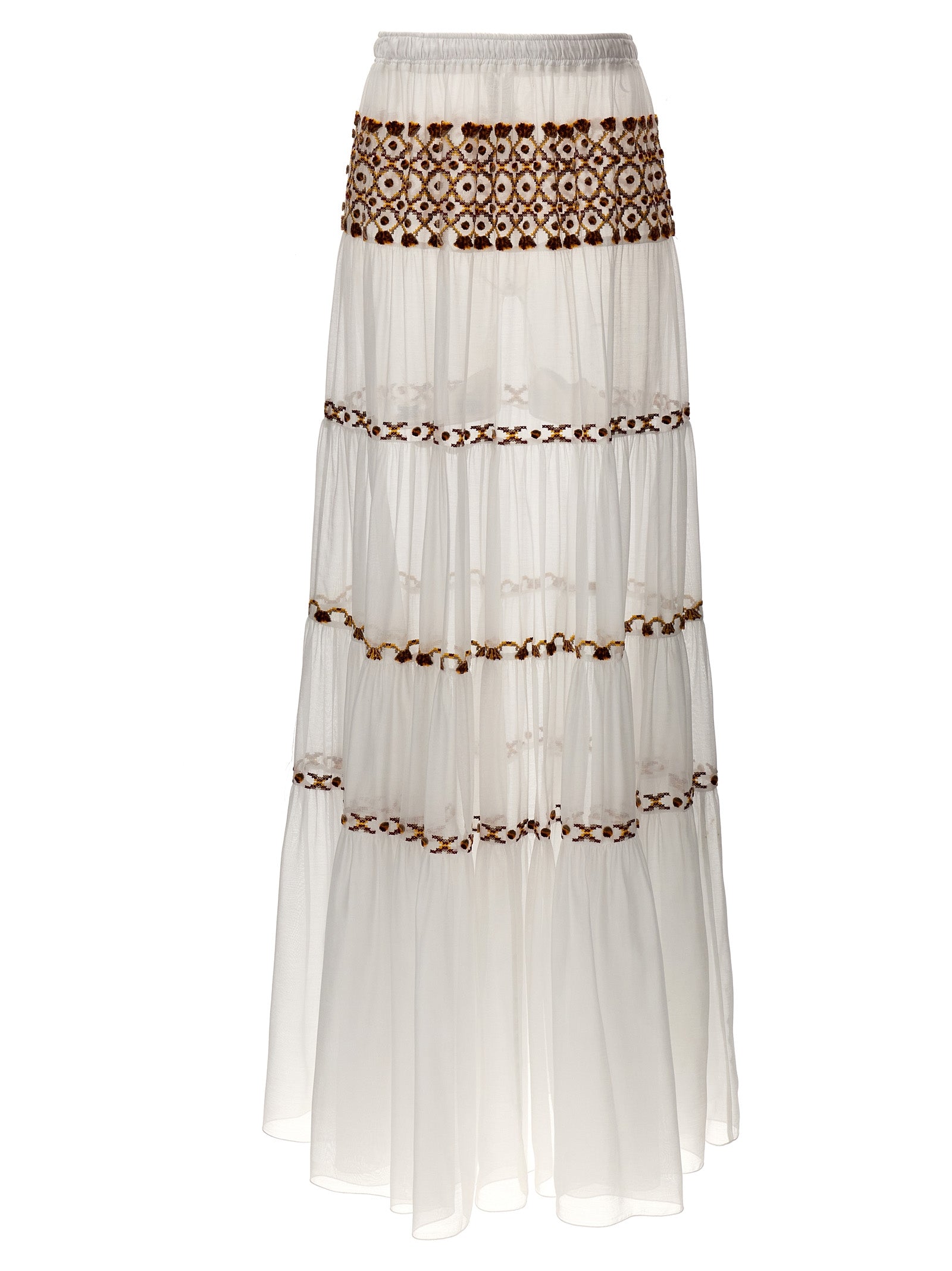 Ermanno Scervino Long Embroidery Skirt