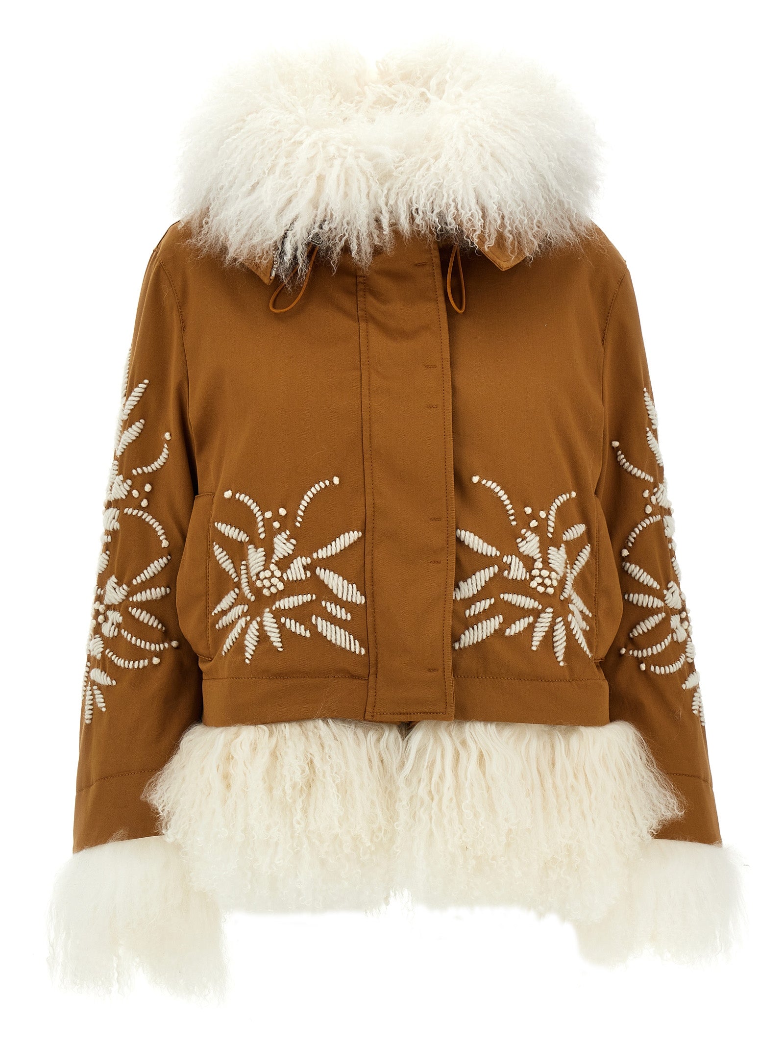 Ermanno Scervino Fur Embroidery Parka