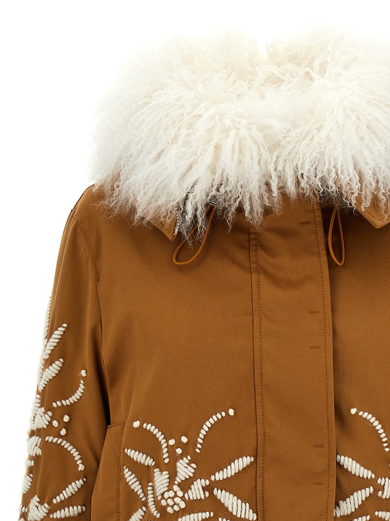 Ermanno Scervino Fur Embroidery Parka