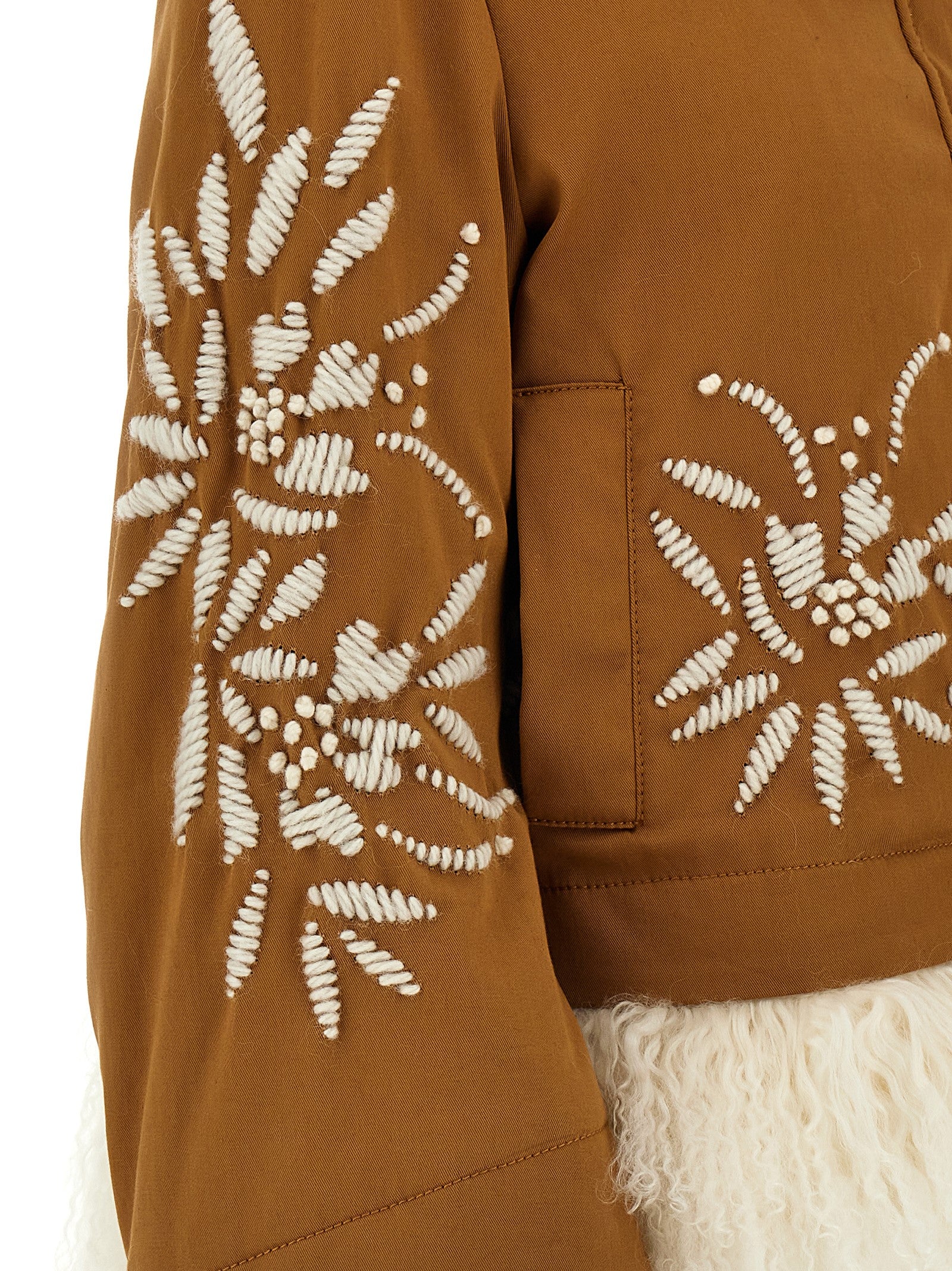 Ermanno Scervino Fur Embroidery Parka