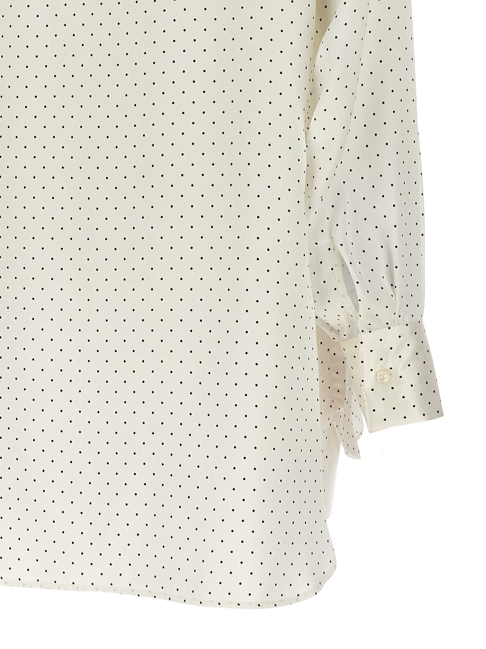 Ermanno Scervino Polka Dot Shirt Flower Brooch