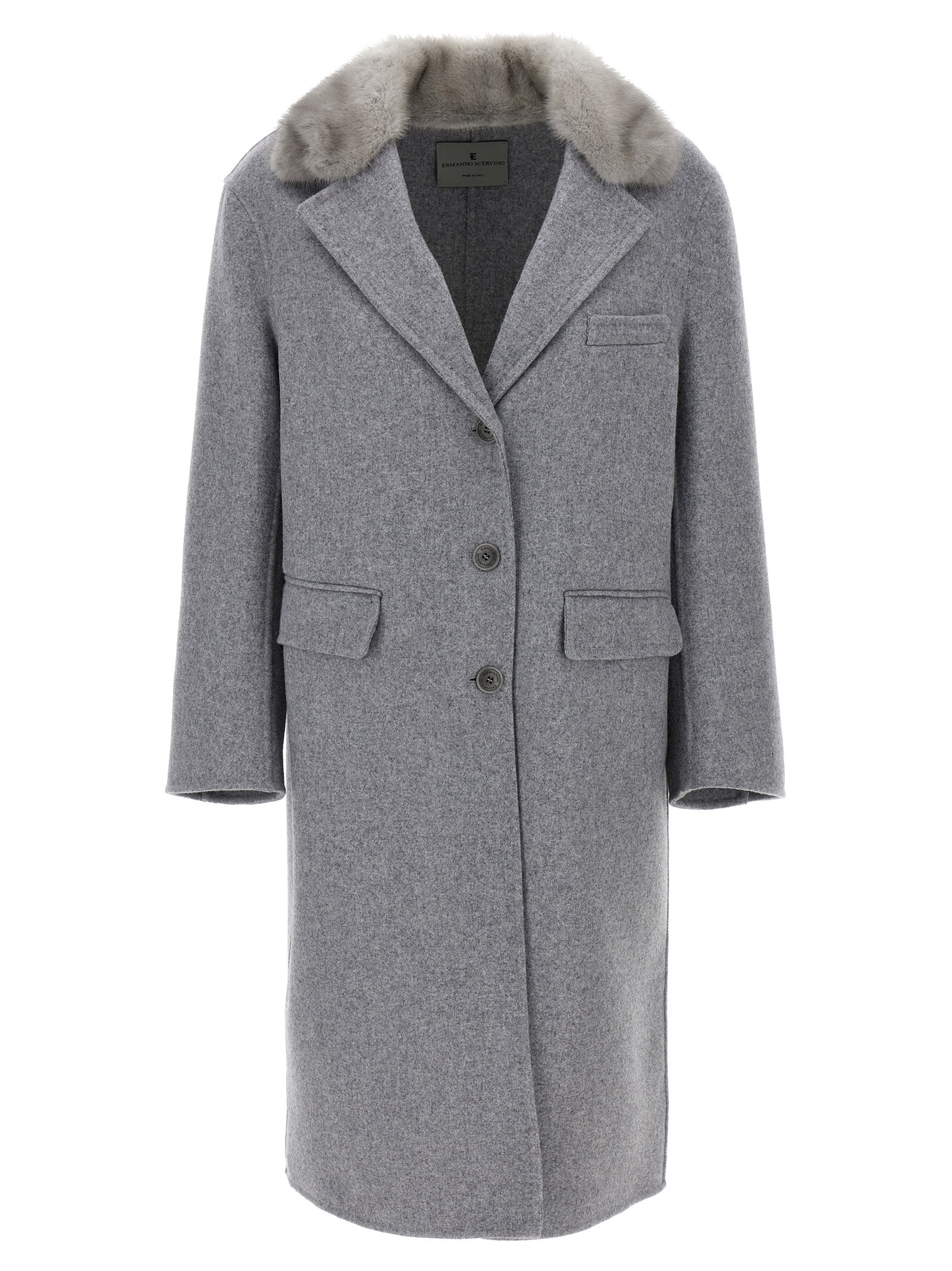 Ermanno Scervino Mink Single-Breasted Coat