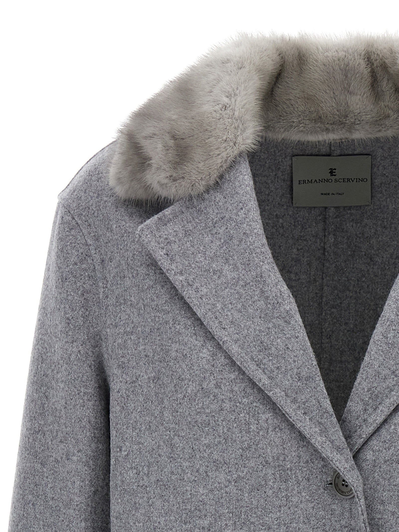 Ermanno Scervino Mink Single-Breasted Coat