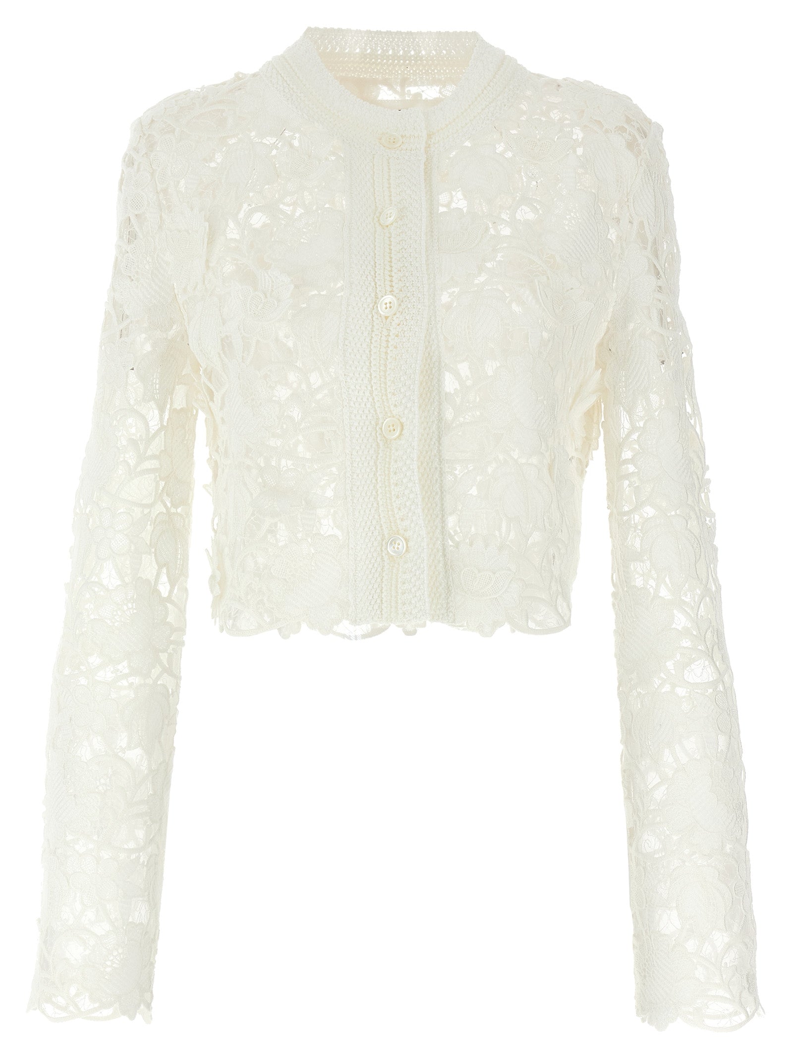 Ermanno Scervino Macramé Tulle Cardigan