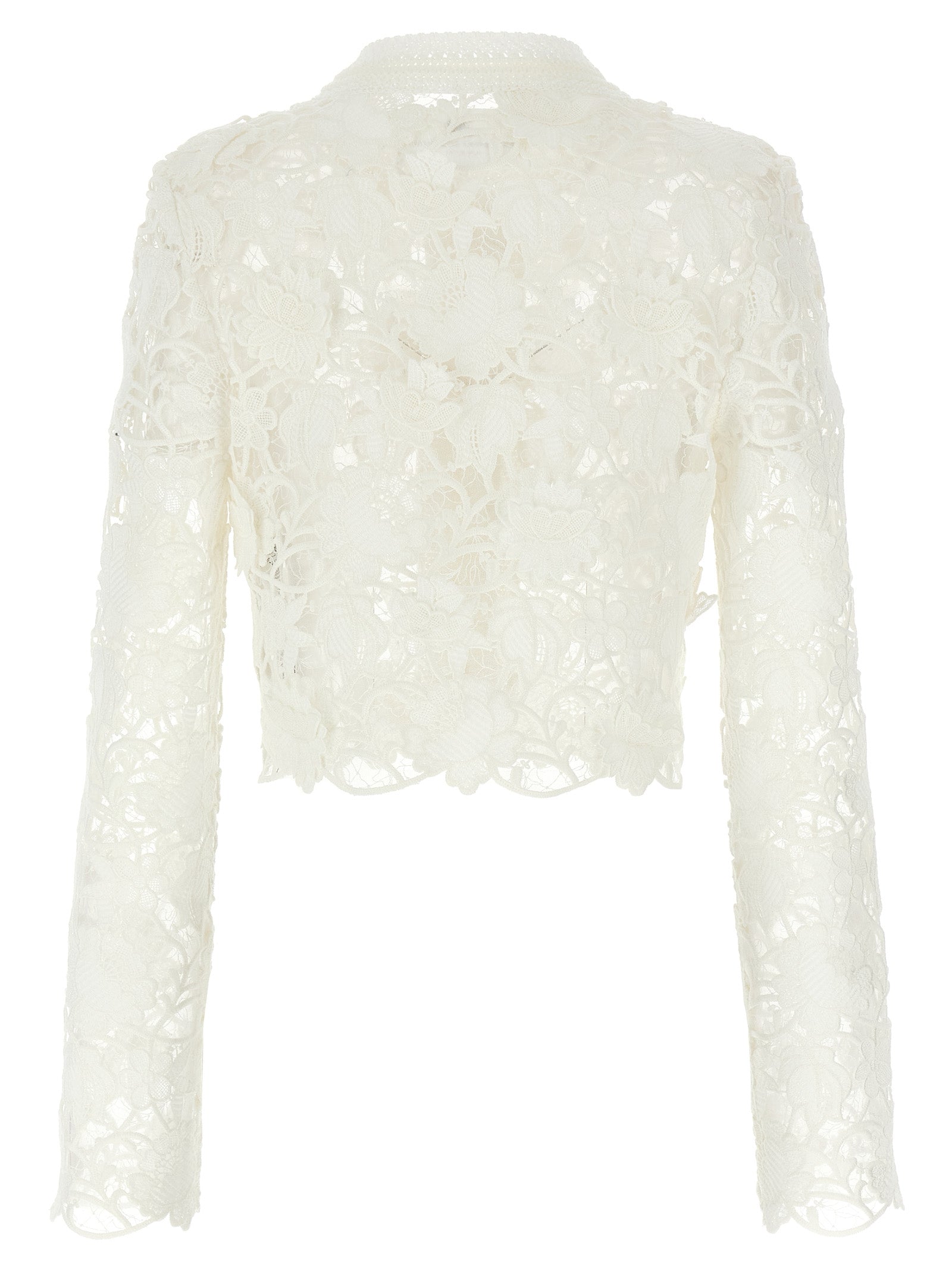 Ermanno Scervino Macramé Tulle Cardigan