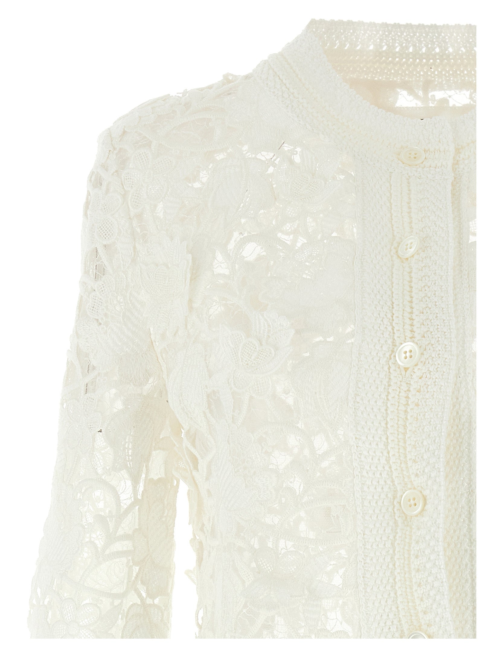 Ermanno Scervino Macramé Tulle Cardigan