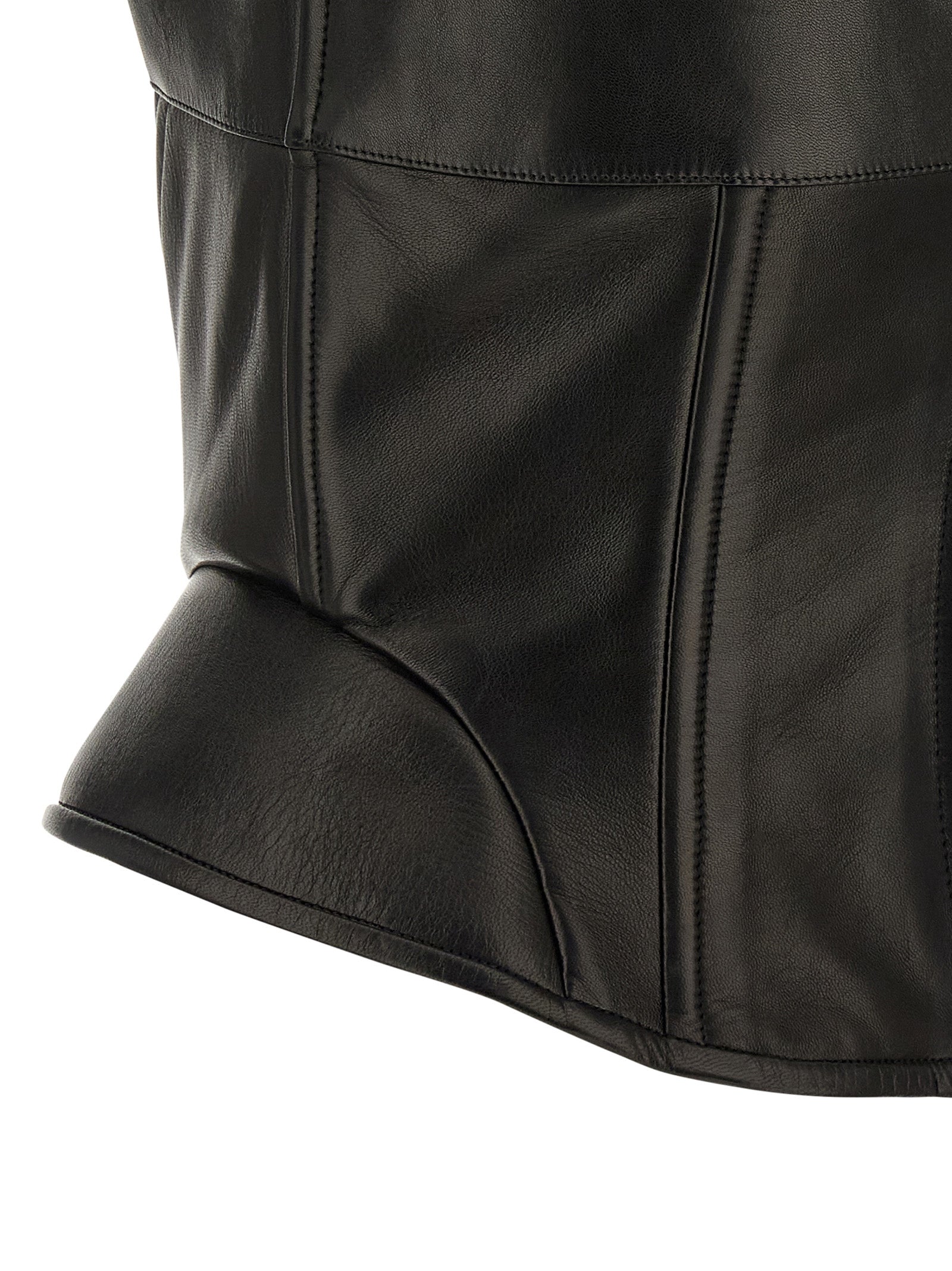 Ermanno Scervino Peplos Leather Top