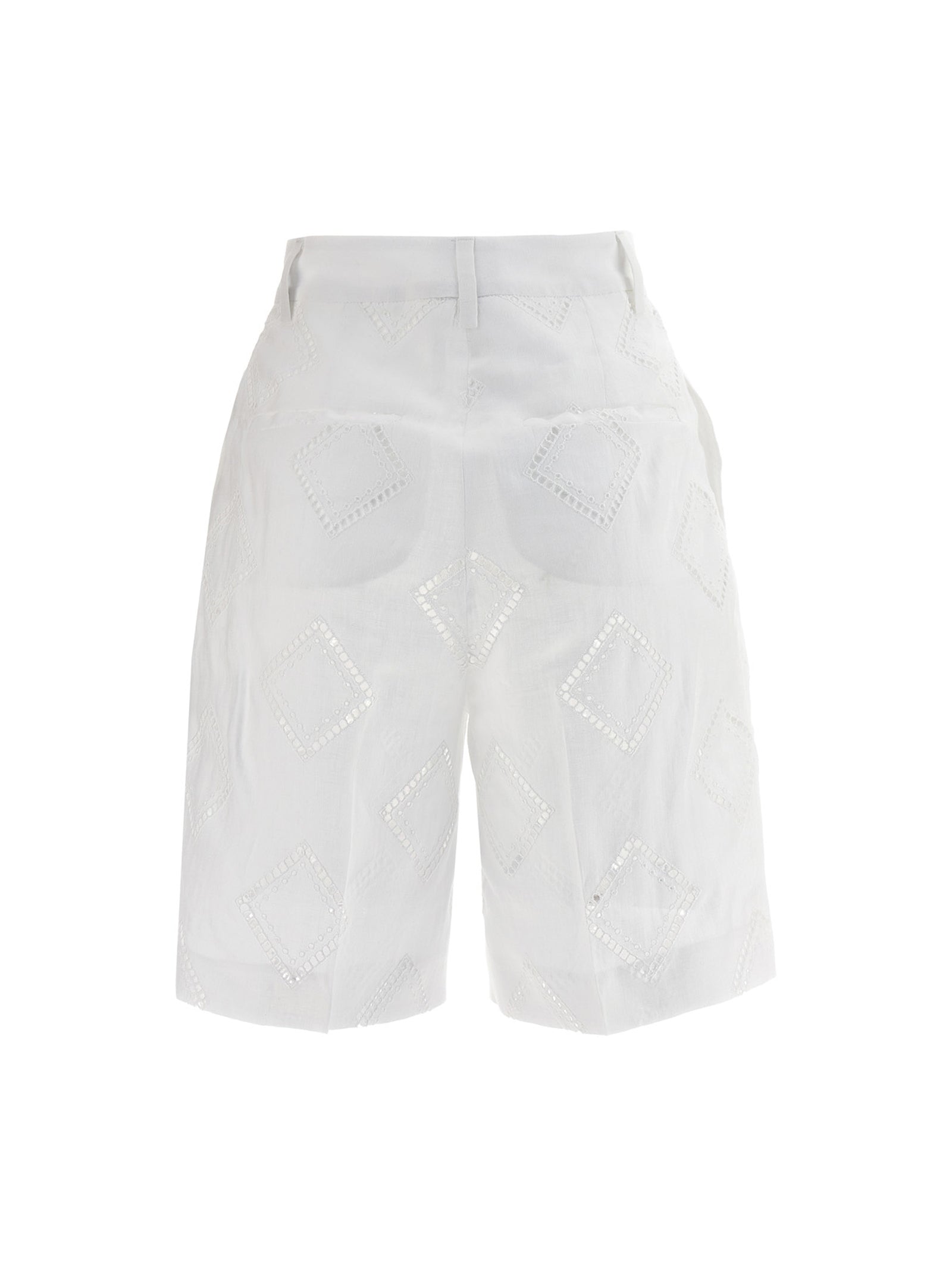 Kiton Embroidered Linen Bermuda Shorts