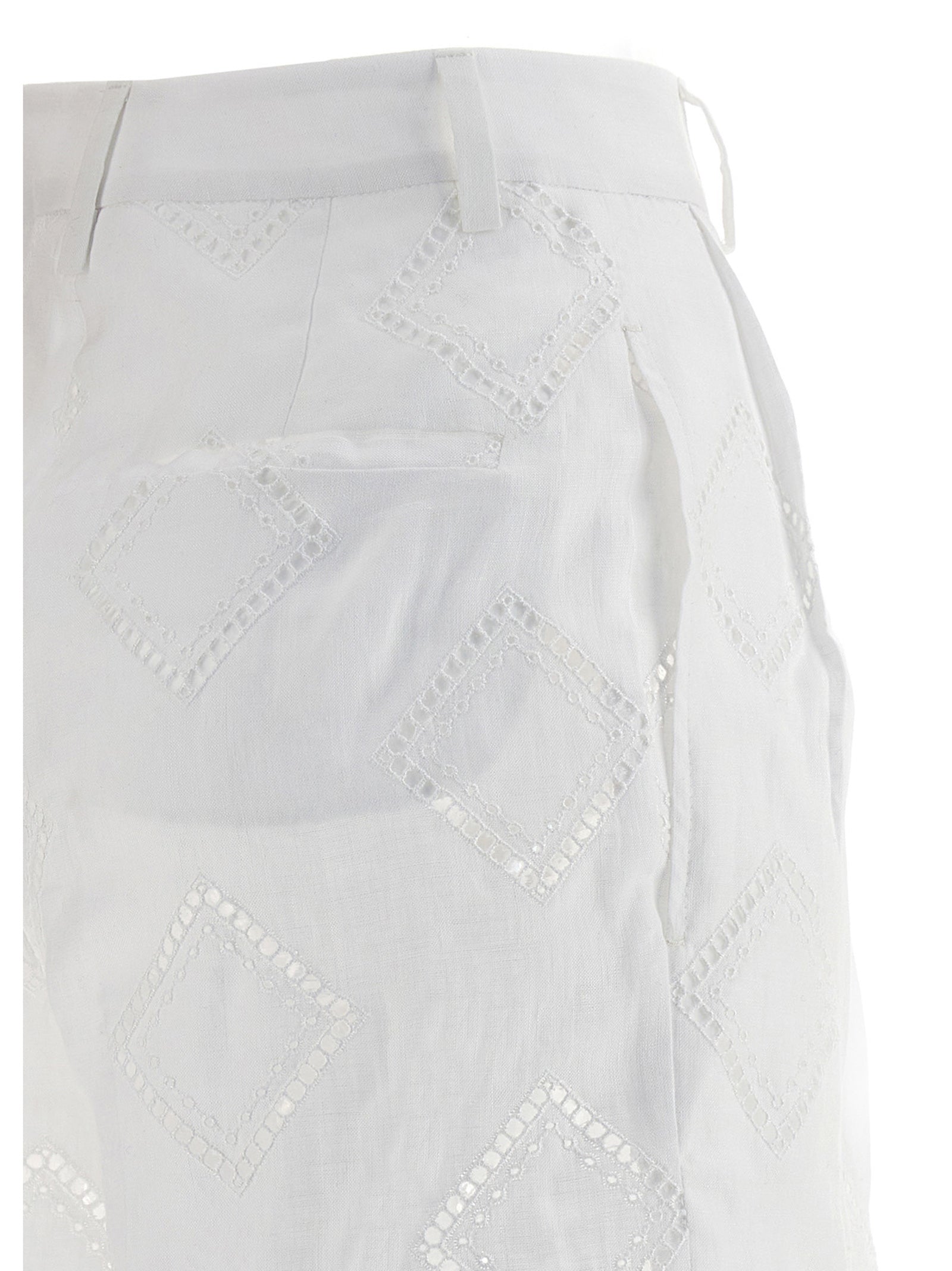 Kiton Embroidered Linen Bermuda Shorts