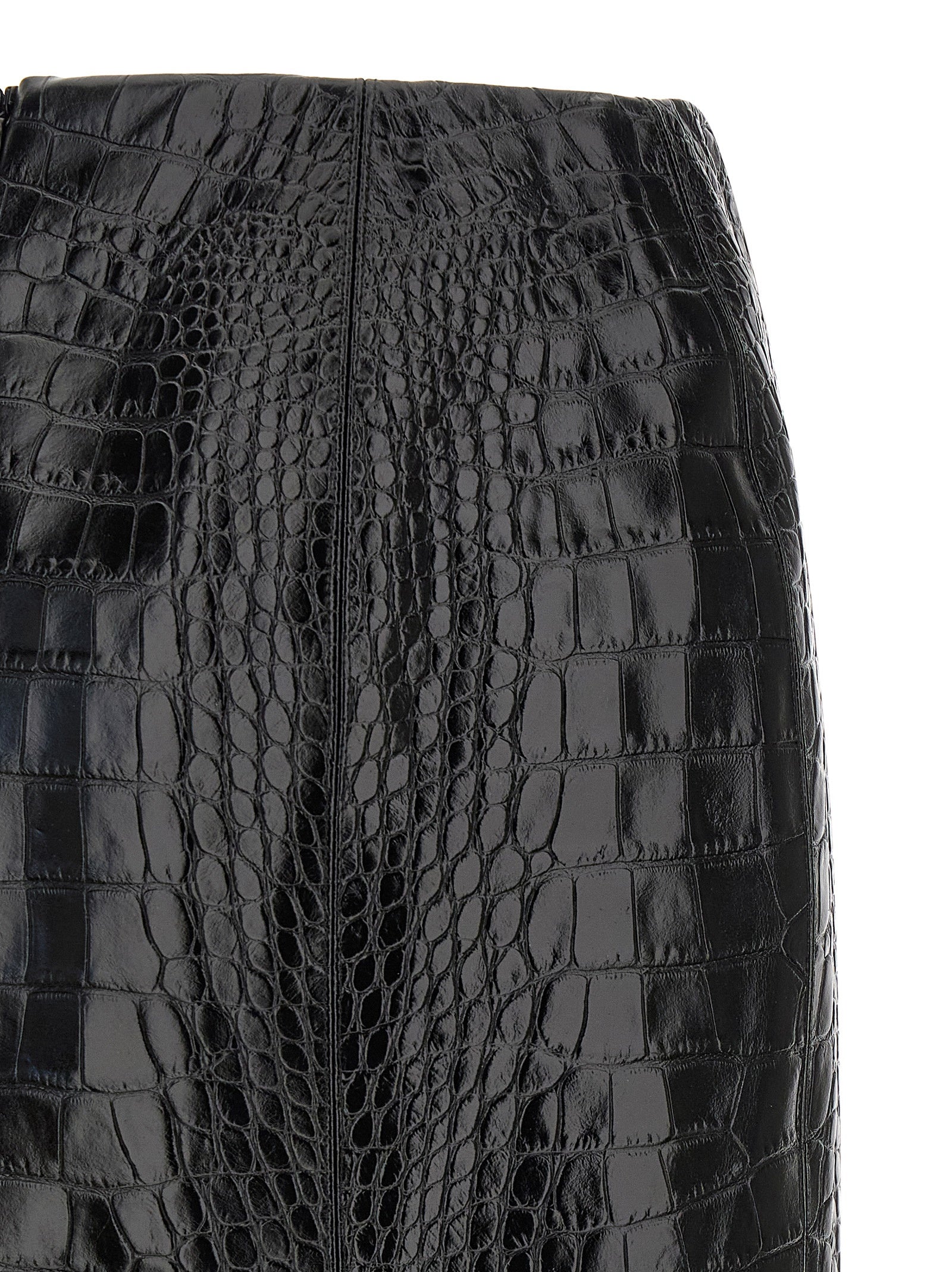 Ermanno Scervino Coconut Print Sheath Skirt With Lace