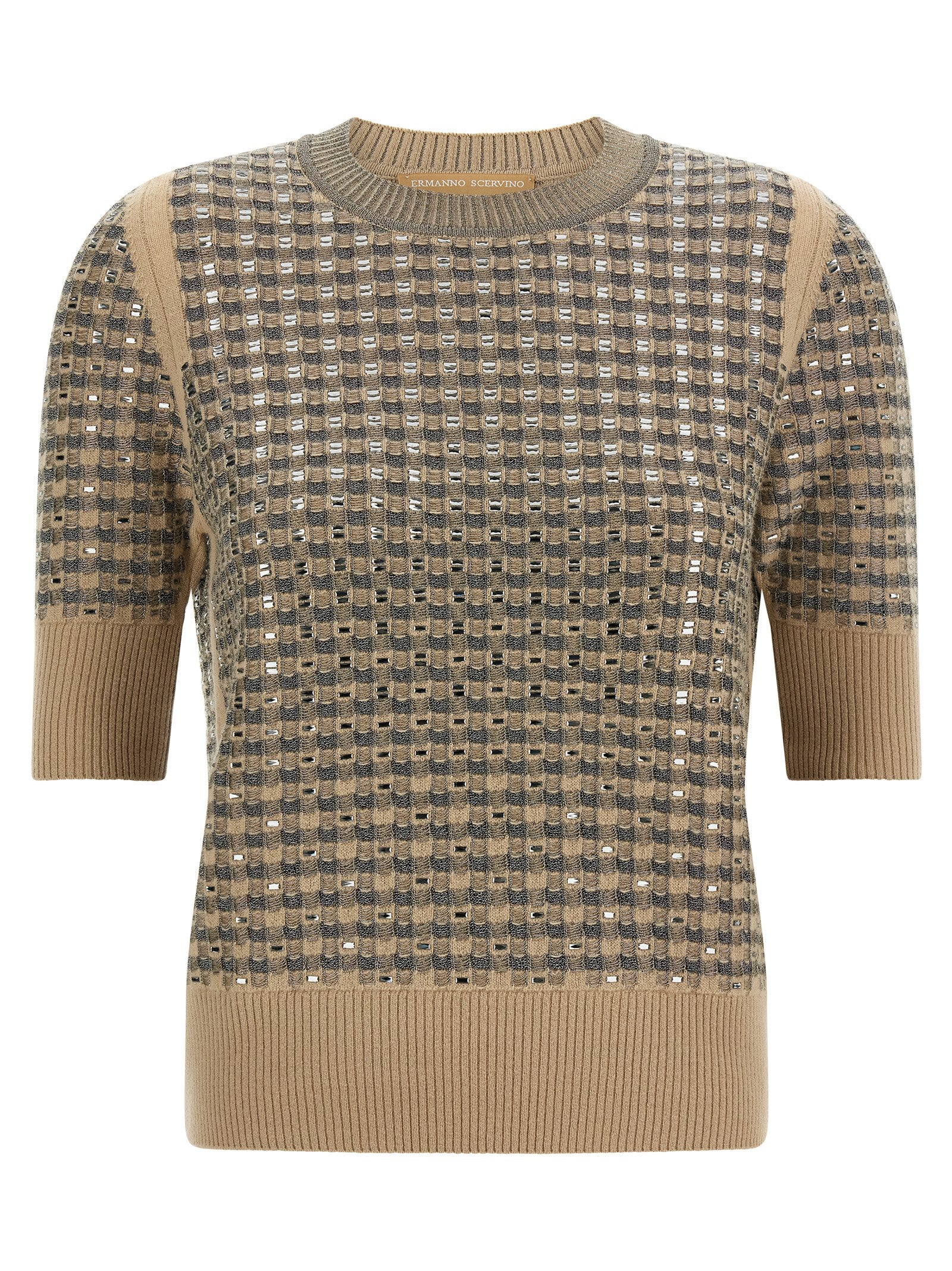 Ermanno Scervino Check Knit With Crystals