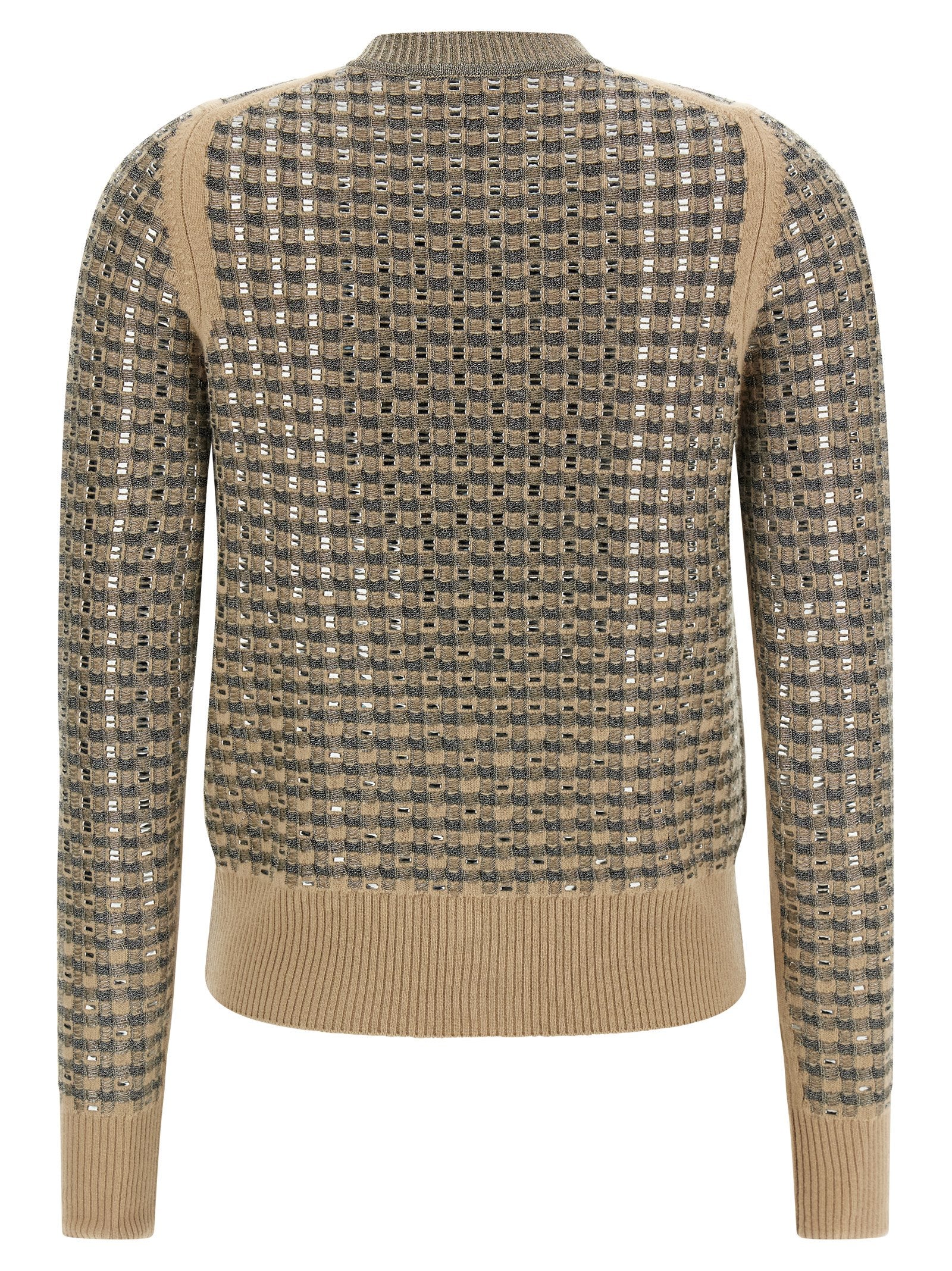 Ermanno Scervino Check Cardigan With Crystals
