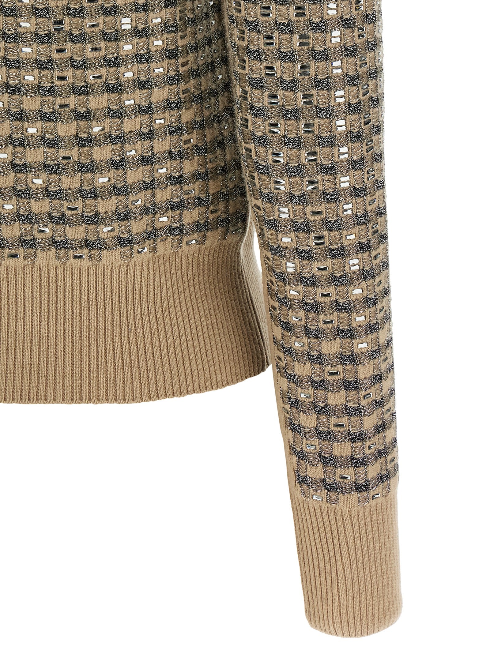 Ermanno Scervino Check Cardigan With Crystals