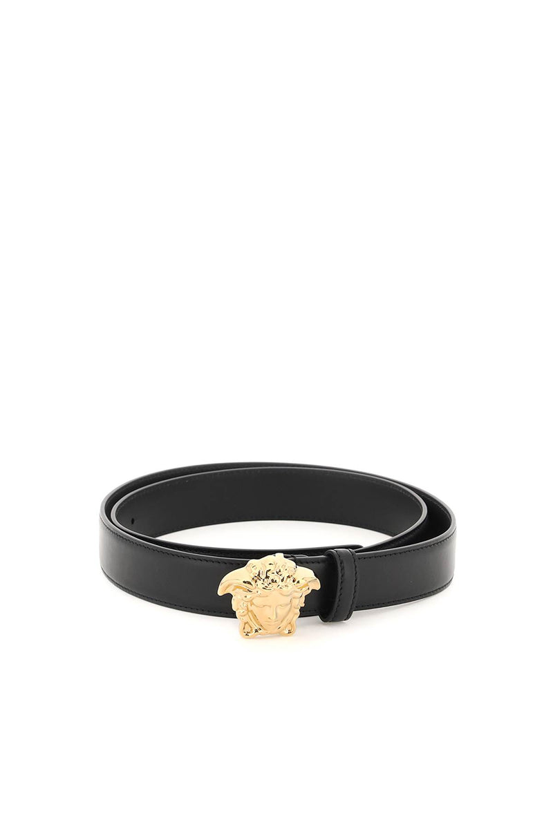 Versace Medusa Buckle Leather Belt Black