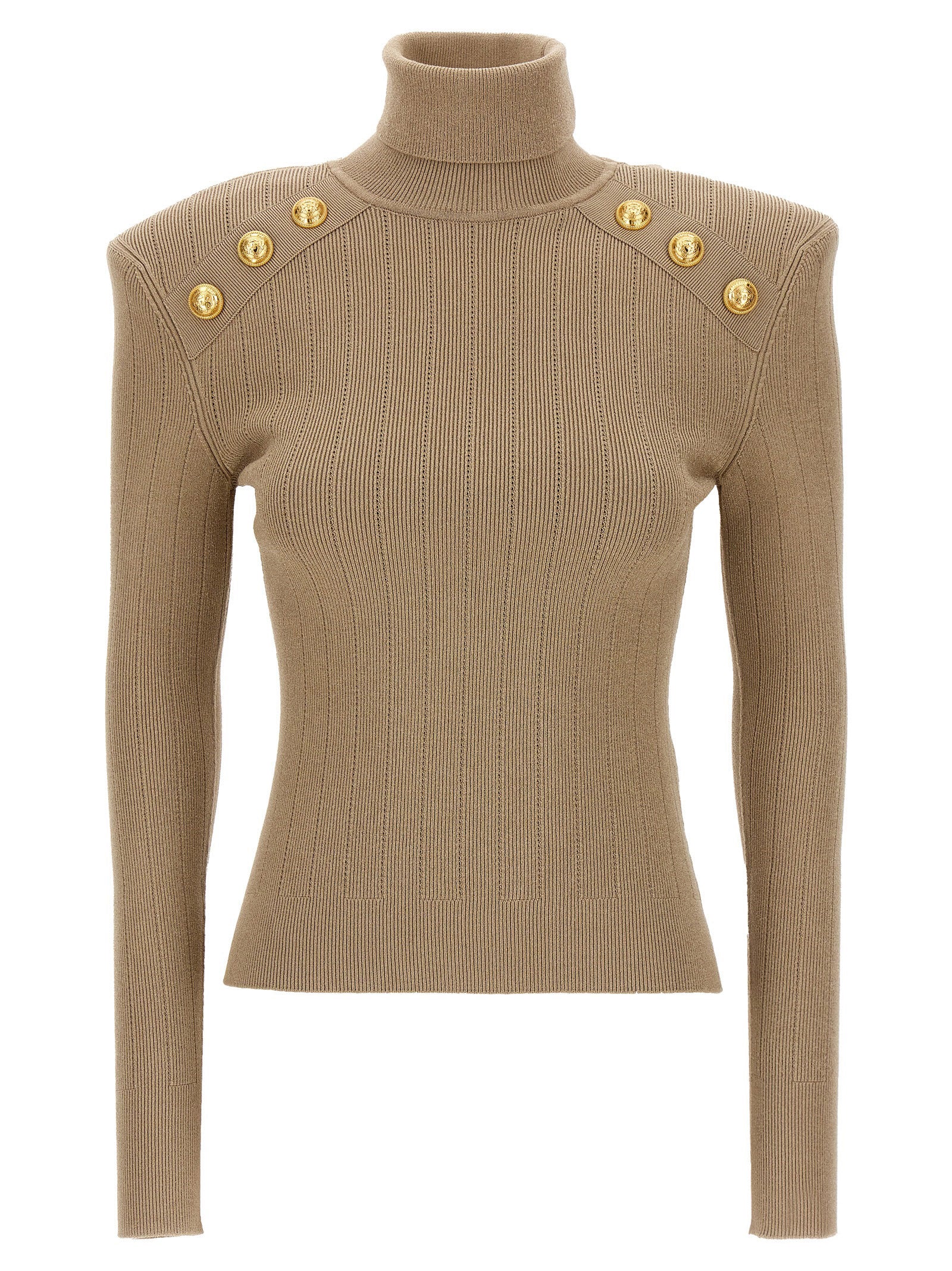 Balmain Ribbed Button Sweater