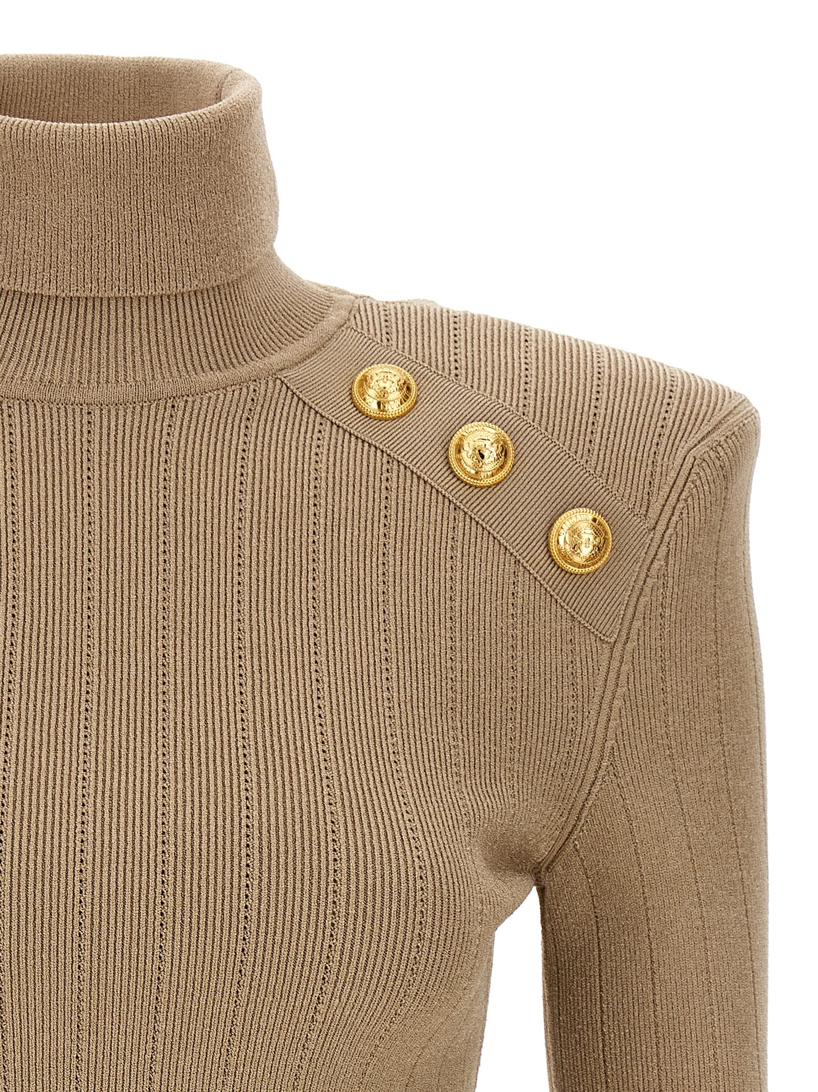 Balmain Ribbed Button Sweater