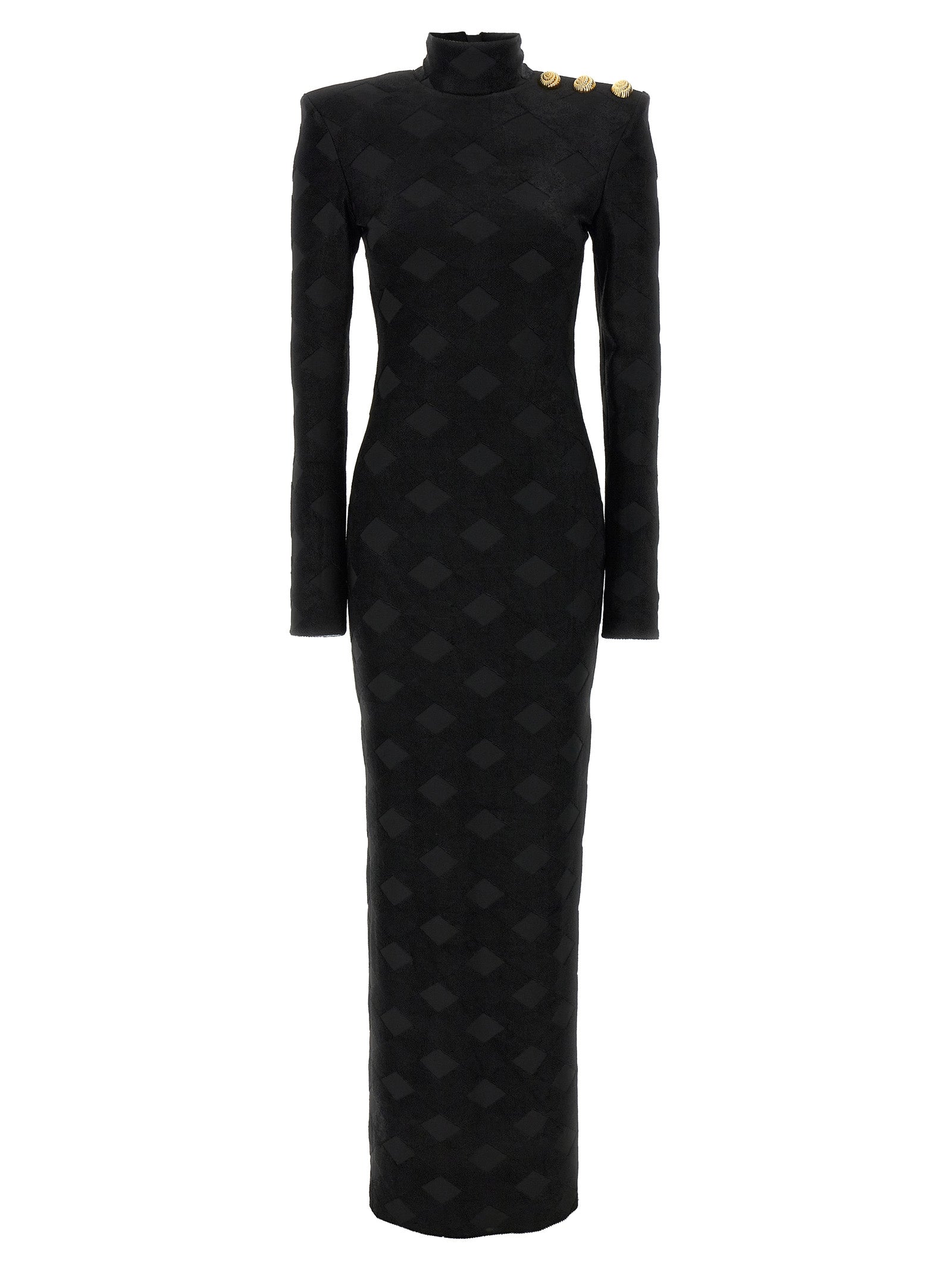 Balmain Vichy Bouclette Long Dress