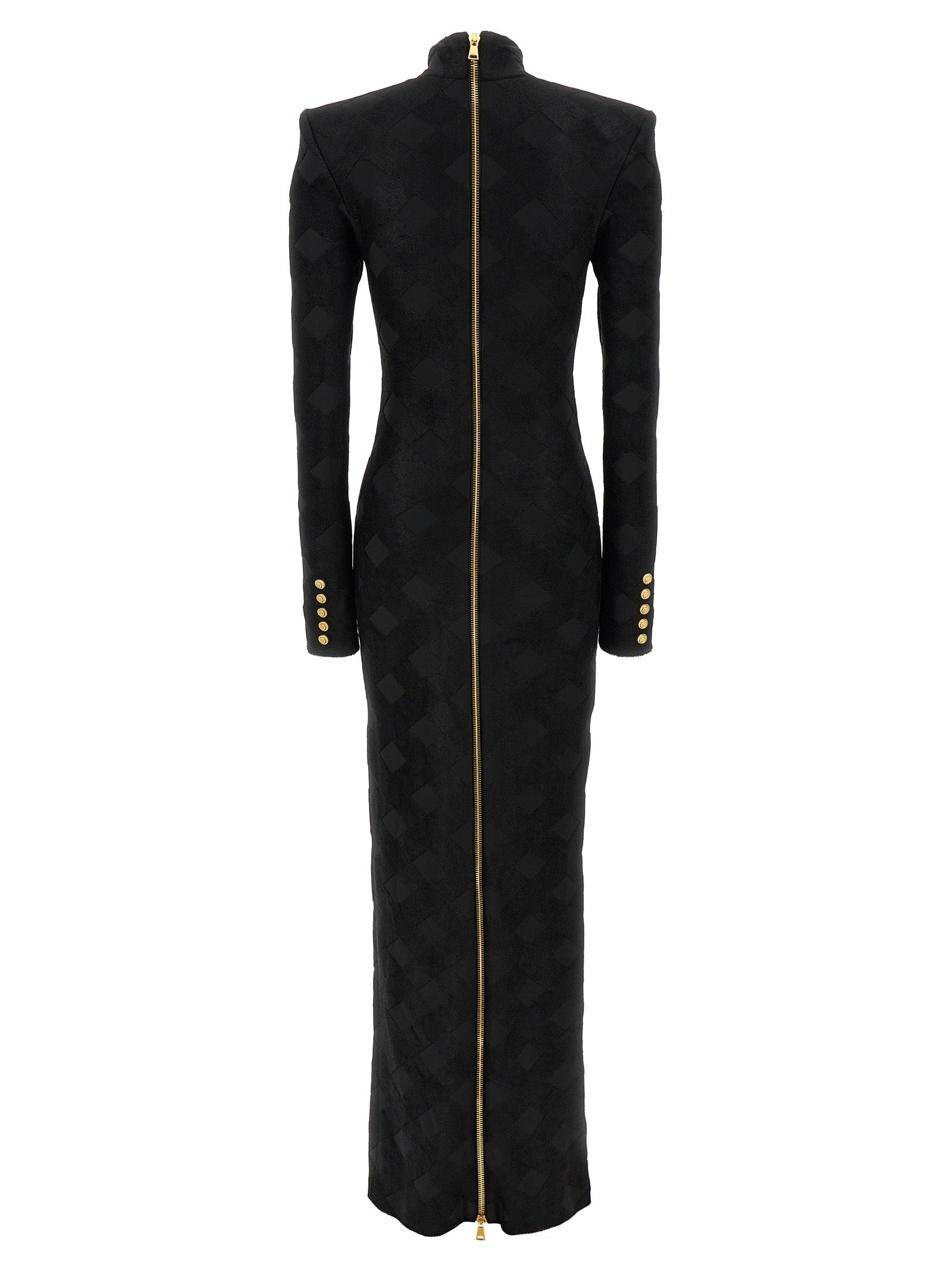 Balmain Vichy Bouclette Long Dress