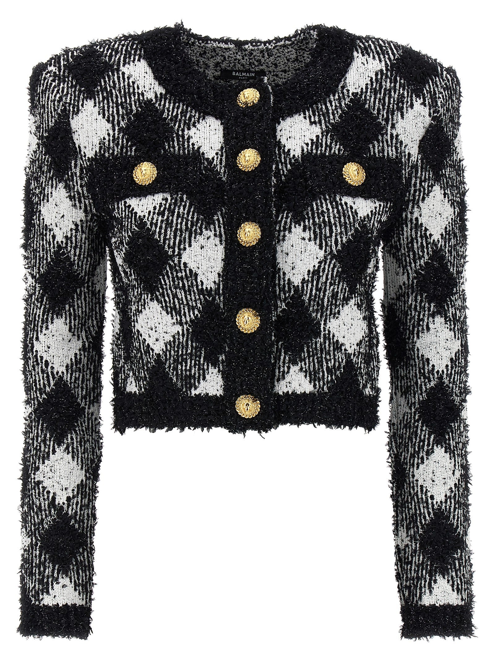 Balmain Vichy Tweed Short Jacket