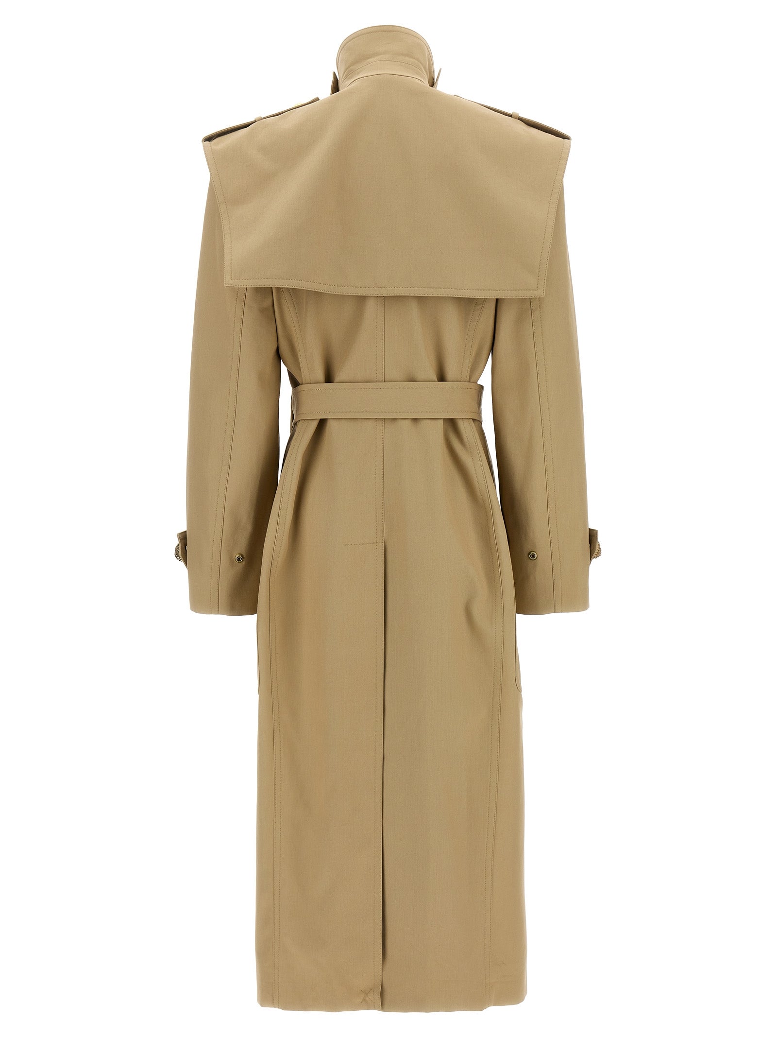 Balmain 'Chiocciola' Button Trench Coat