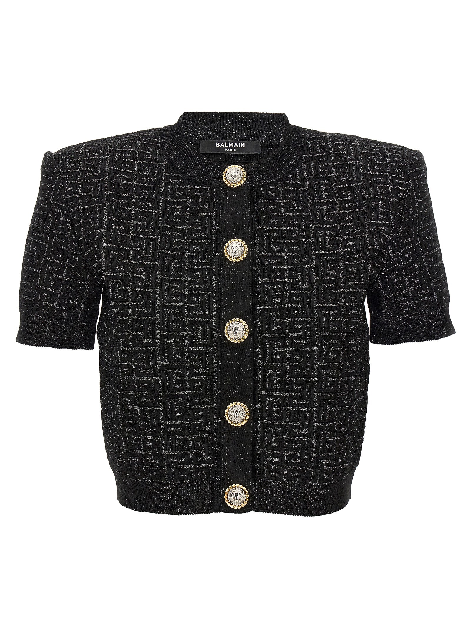 Balmain 'Monogram' Cropped Cardigan